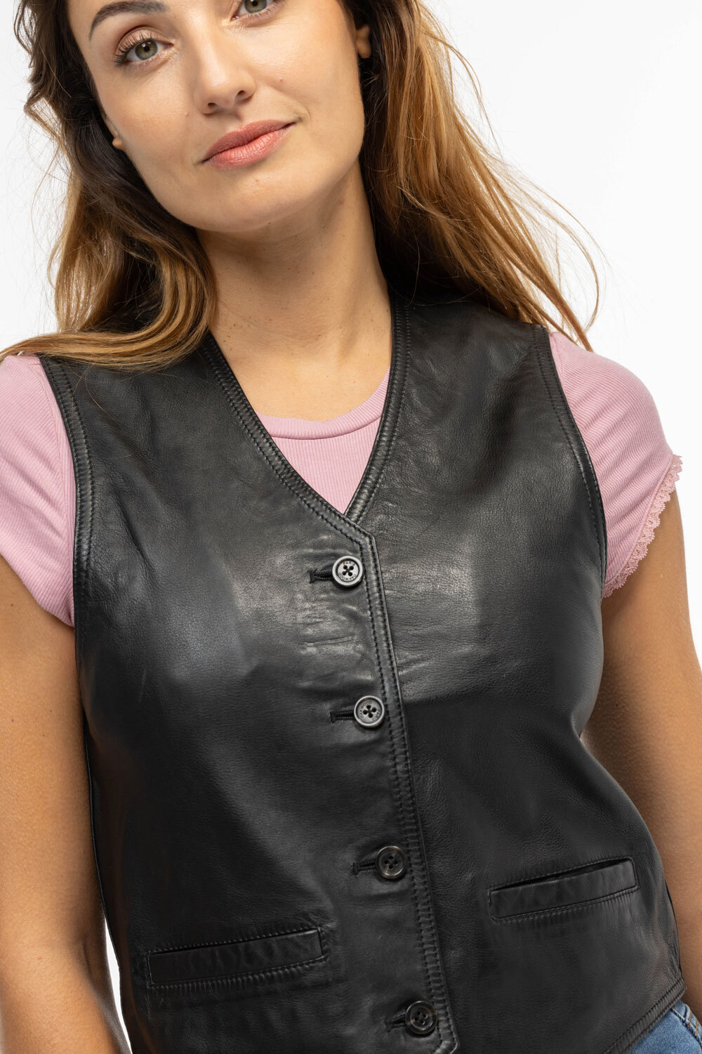 Vêtement en cuir Gilets cuir & fourrure  noir