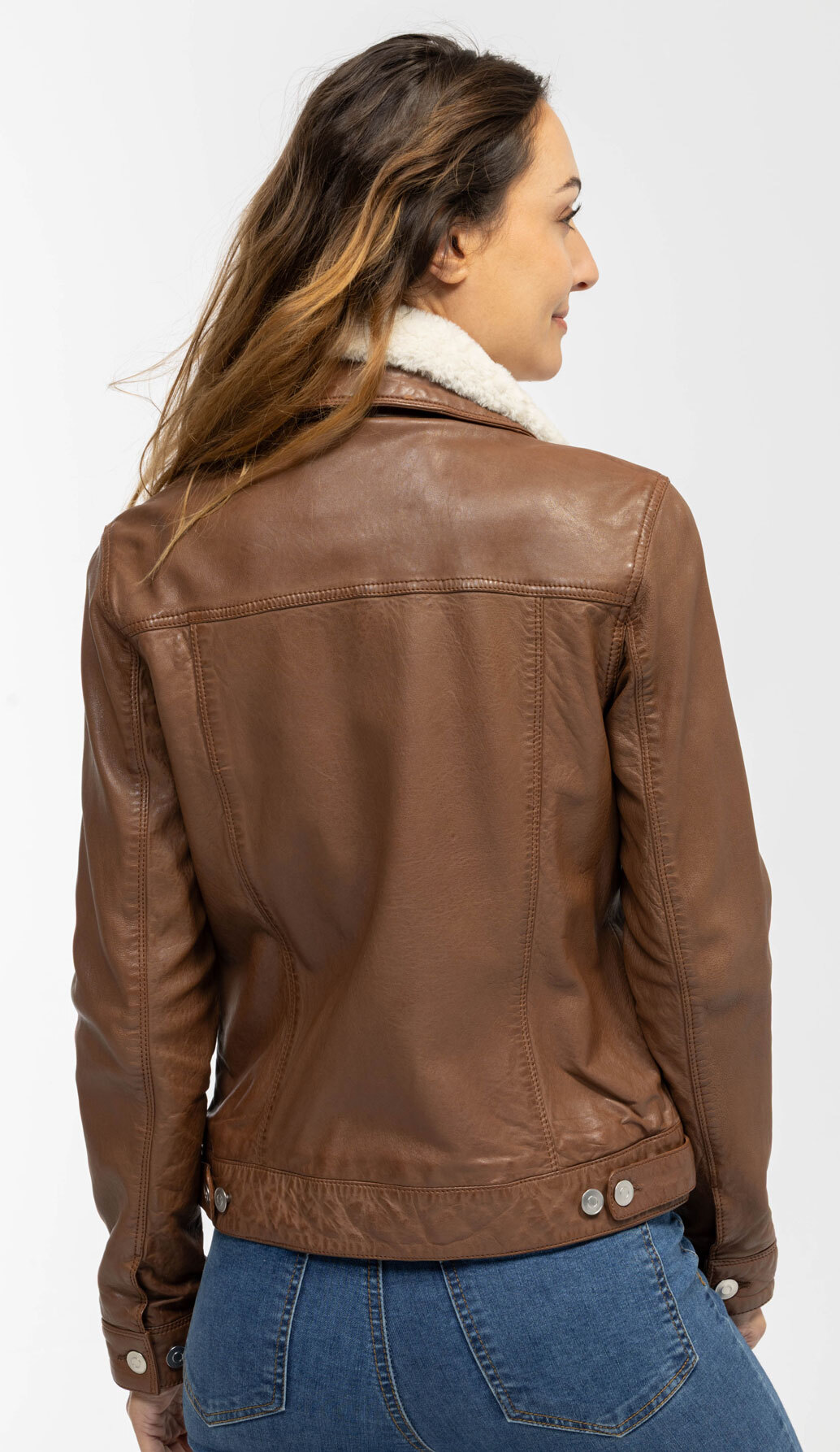 Vêtement en cuir Les bonnes affaires Femme cognac