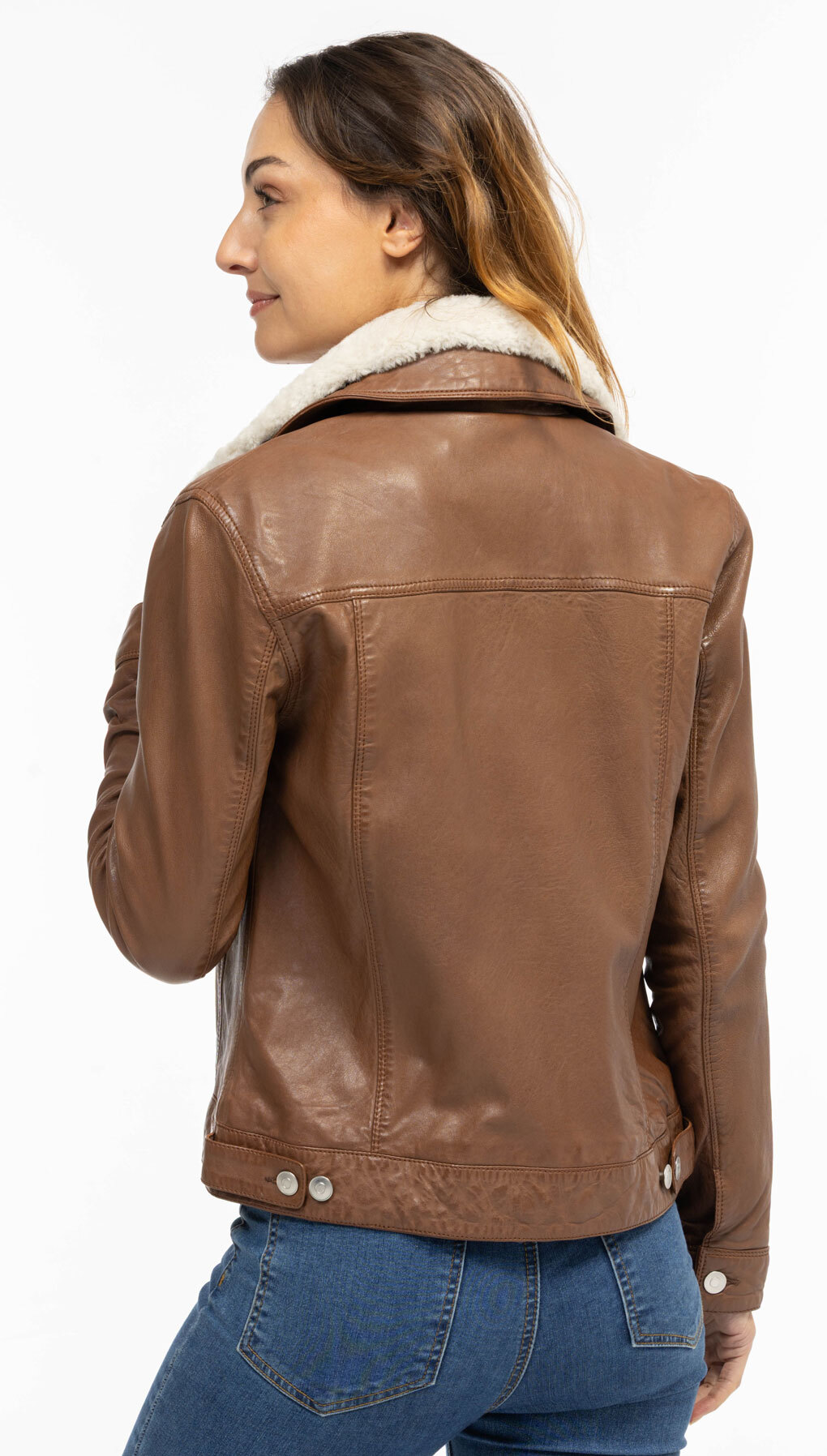 Vêtement en cuir Les bonnes affaires Femme cognac