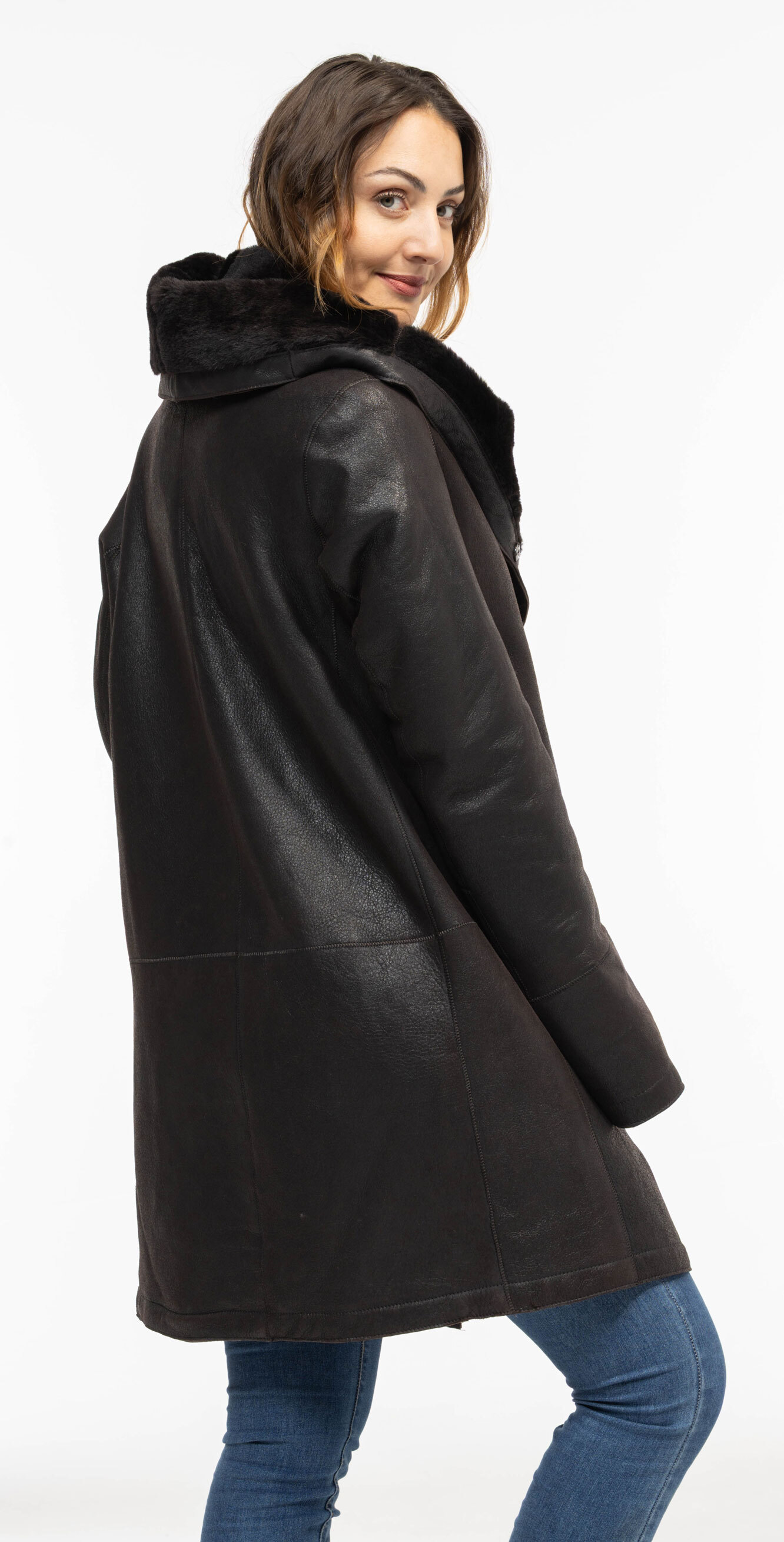 Vêtement en cuir Manteaux cuir marron