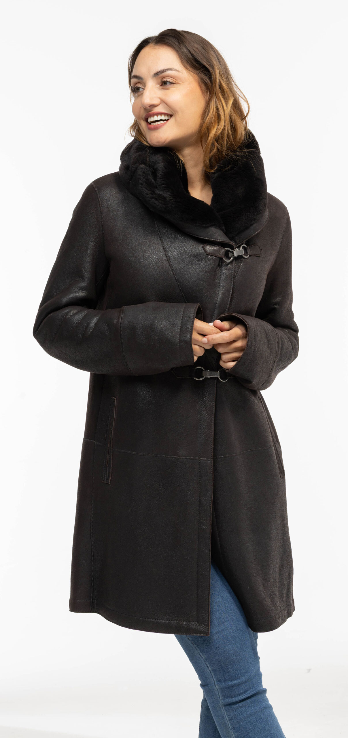 Vêtement en cuir Manteaux cuir marron