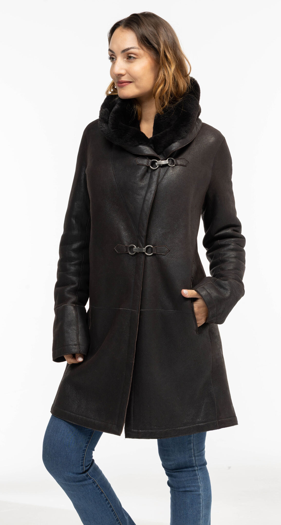 Vêtement en cuir Manteaux cuir marron