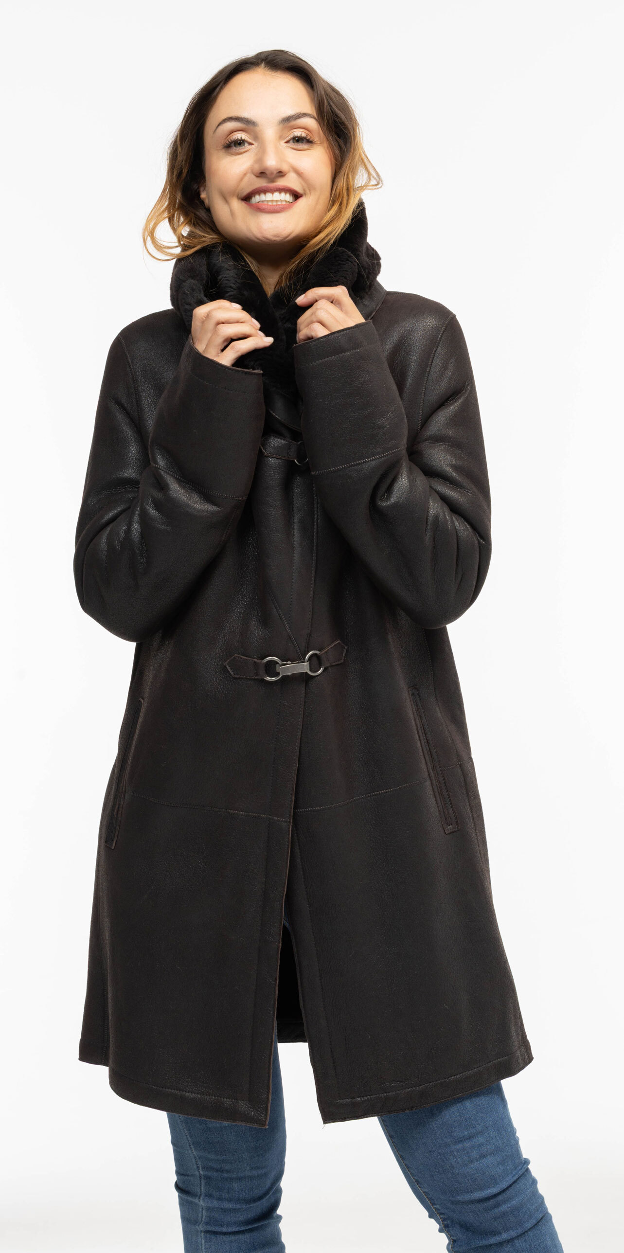 Vêtement en cuir Manteaux cuir marron