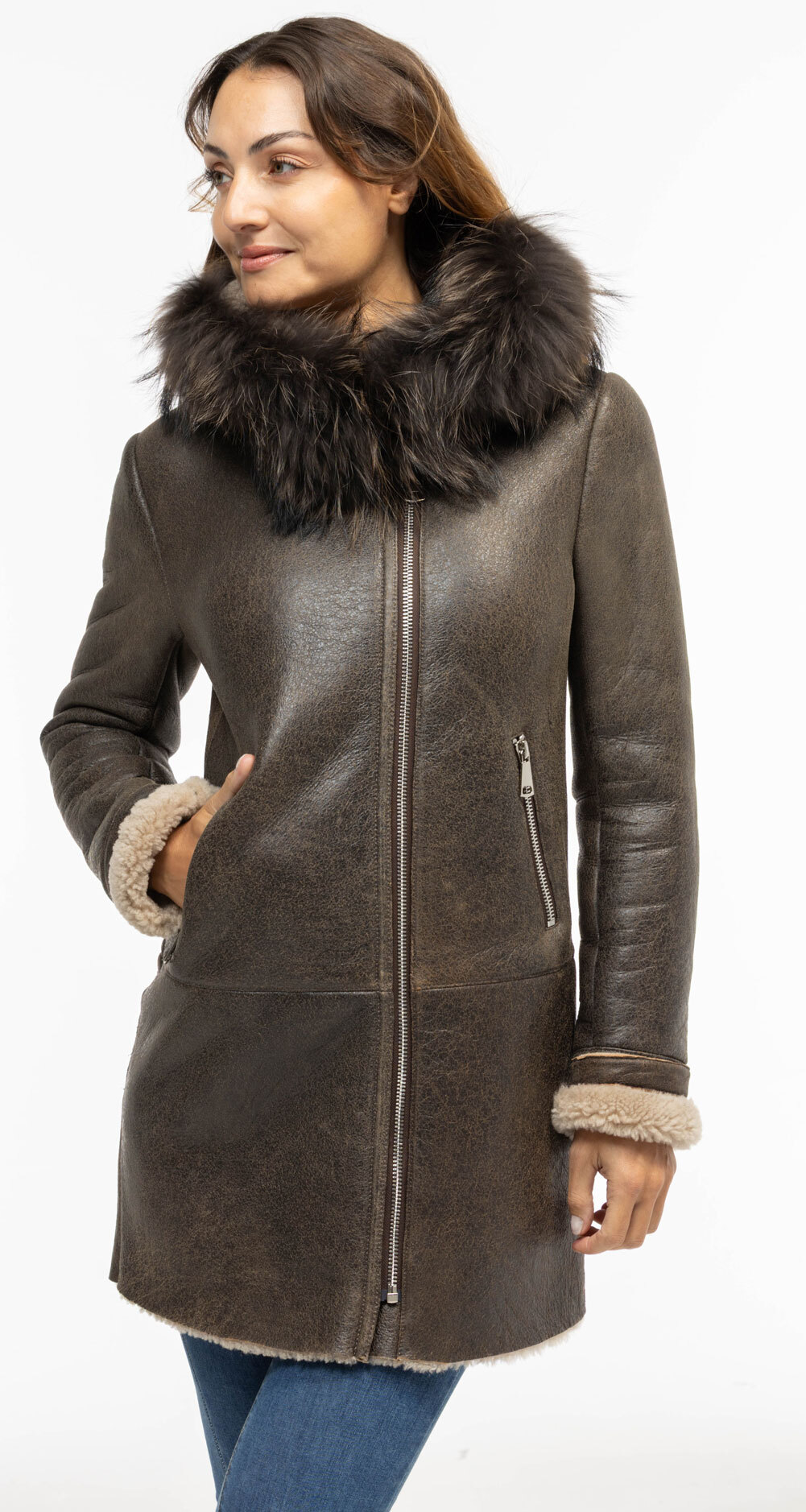 Vêtement en cuir Manteaux cuir marron