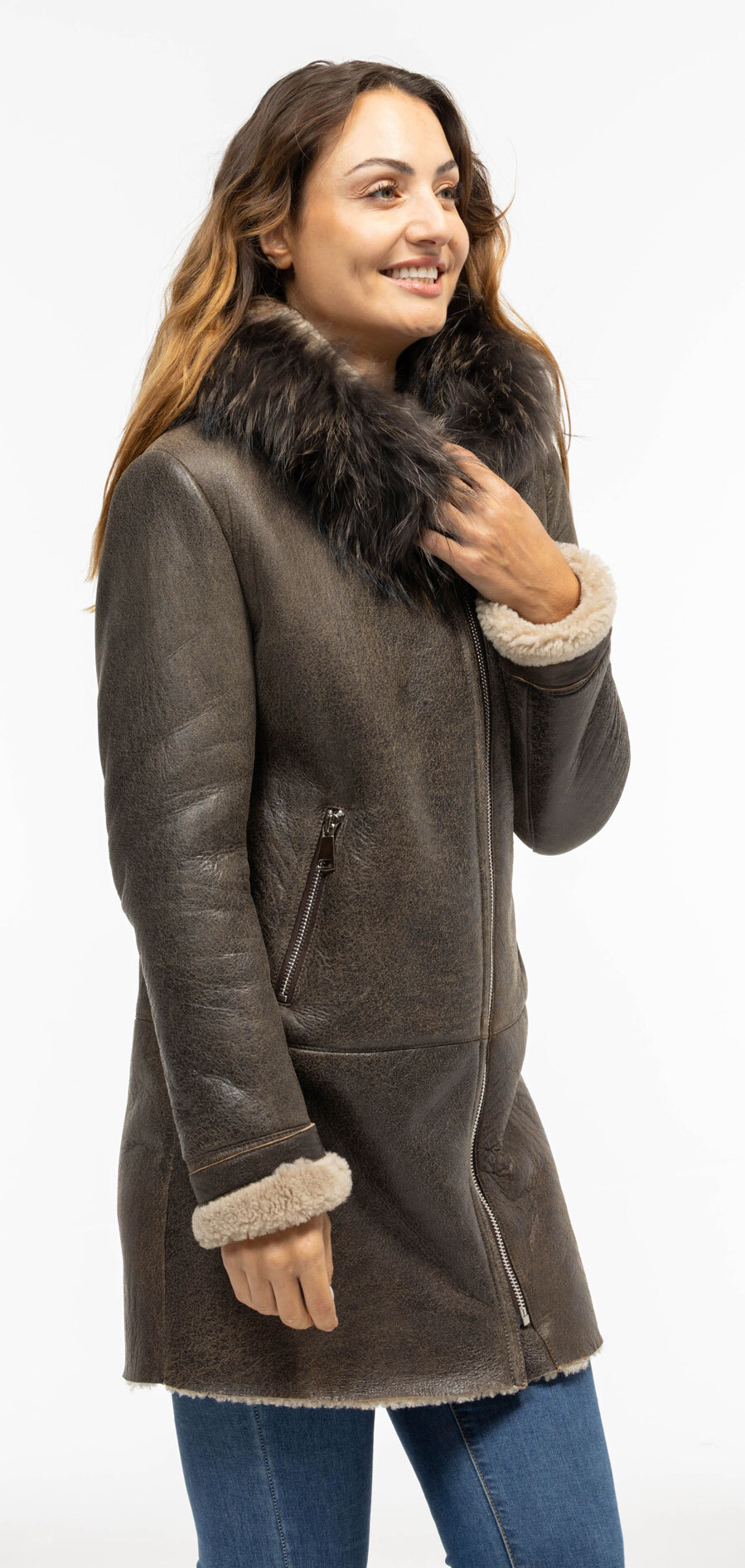 Vêtement en cuir Manteaux cuir marron