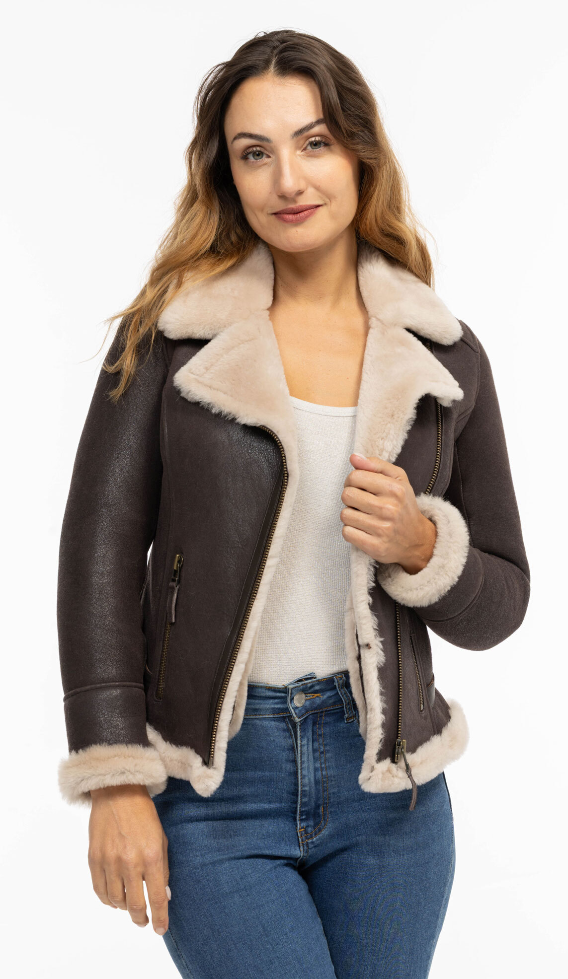 Vêtement en cuir Blousons cuir marron