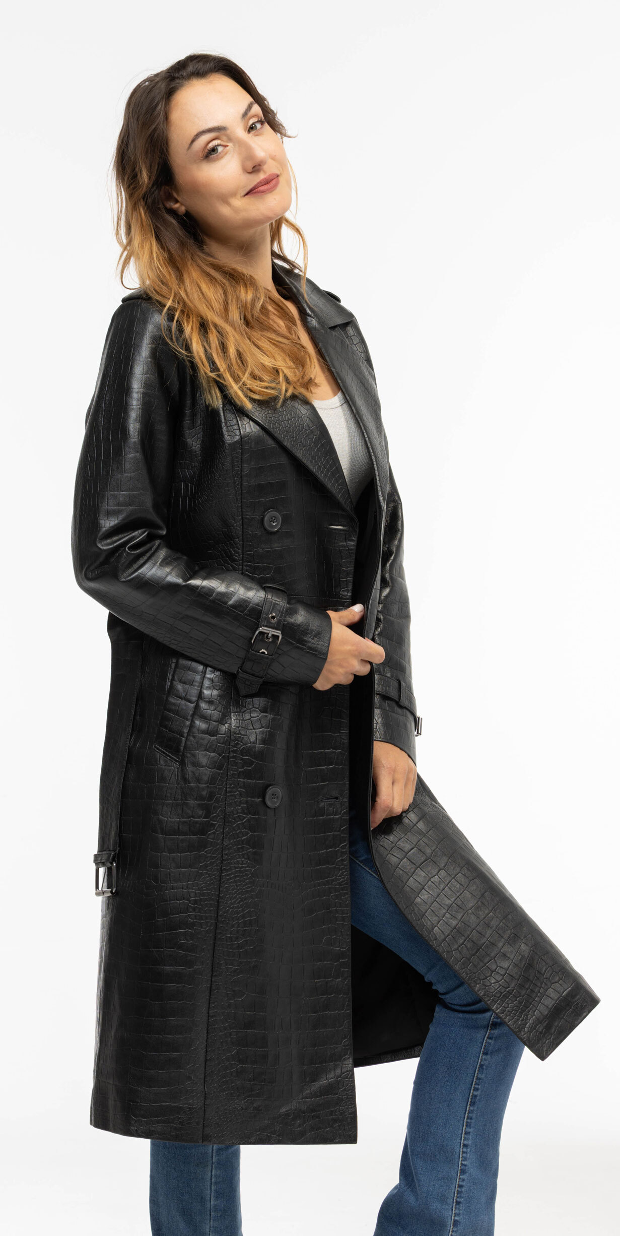 Vêtement en cuir Manteaux cuir noir