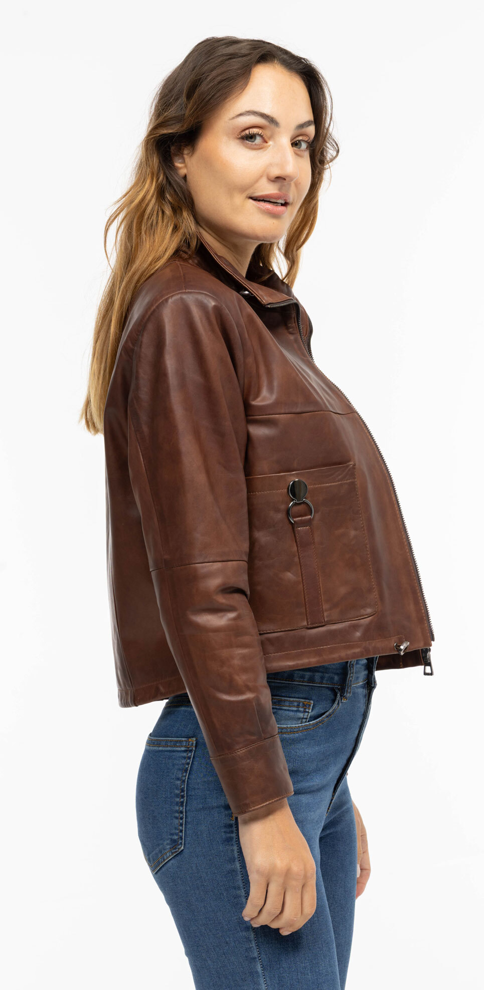 Vêtement en cuir Vestes cuir marron