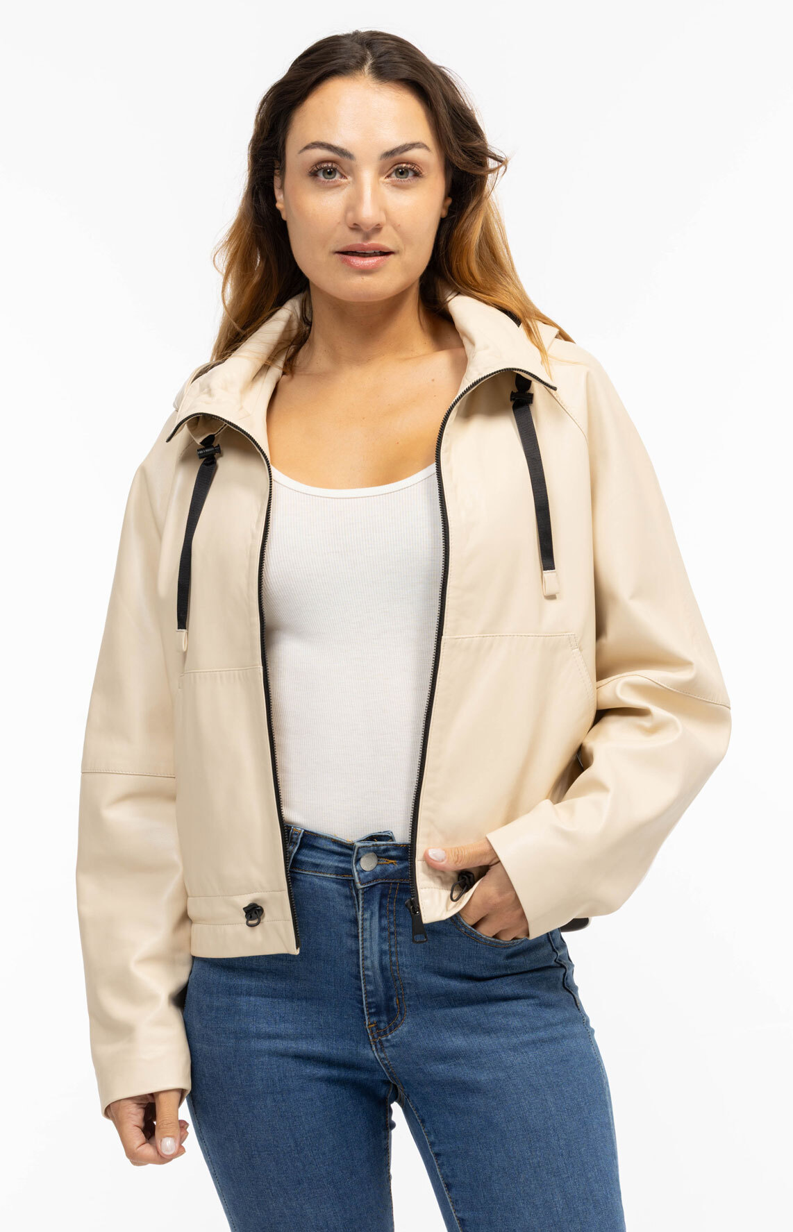 Vêtement en cuir Blousons cuir beige