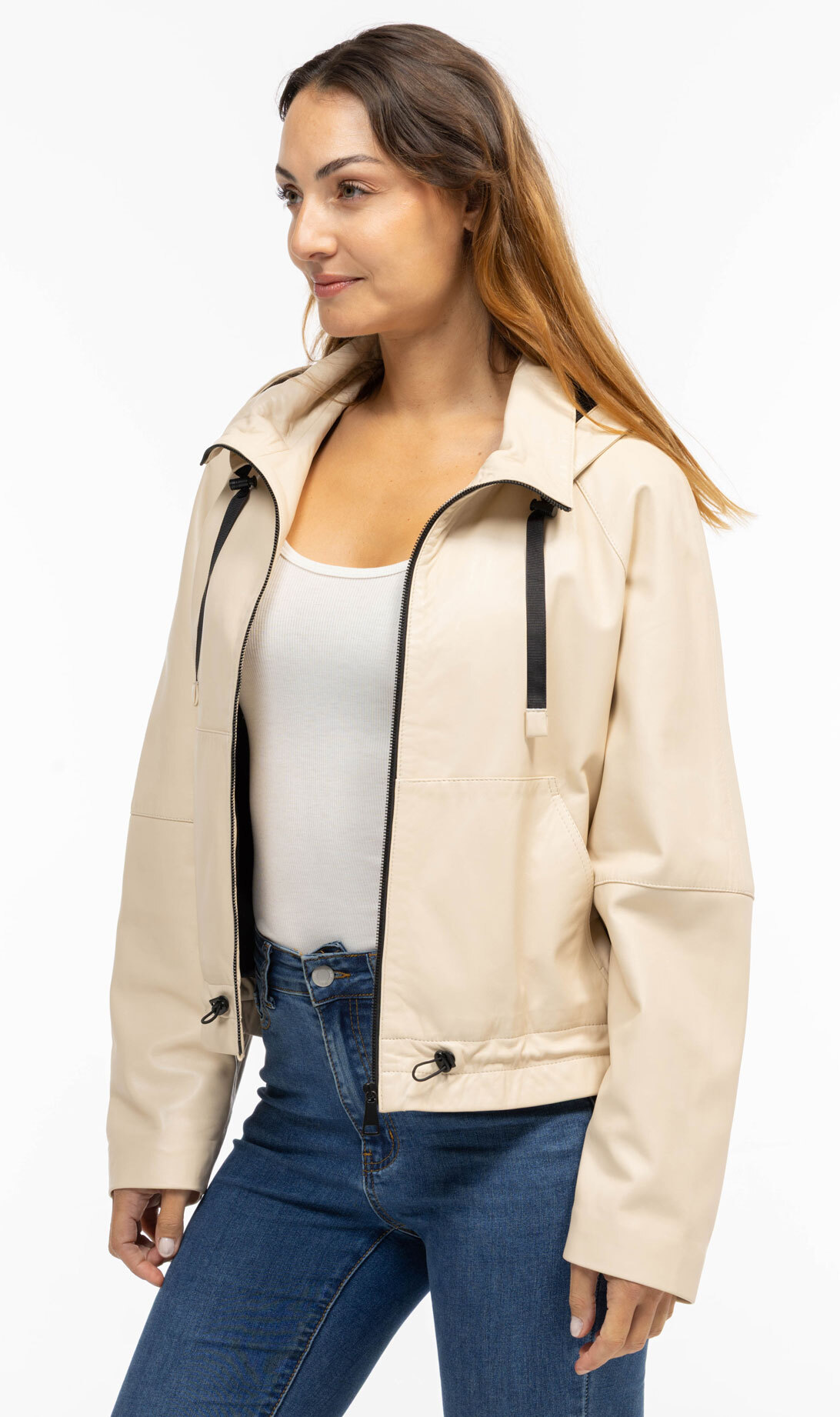 Vêtement en cuir Blousons cuir beige