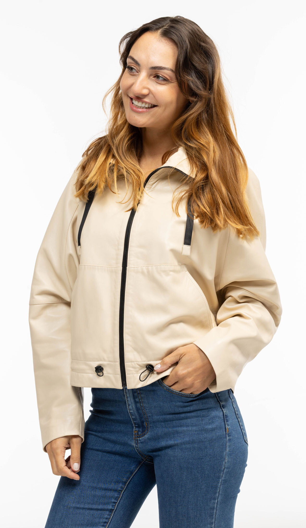 Vêtement en cuir Blousons cuir beige