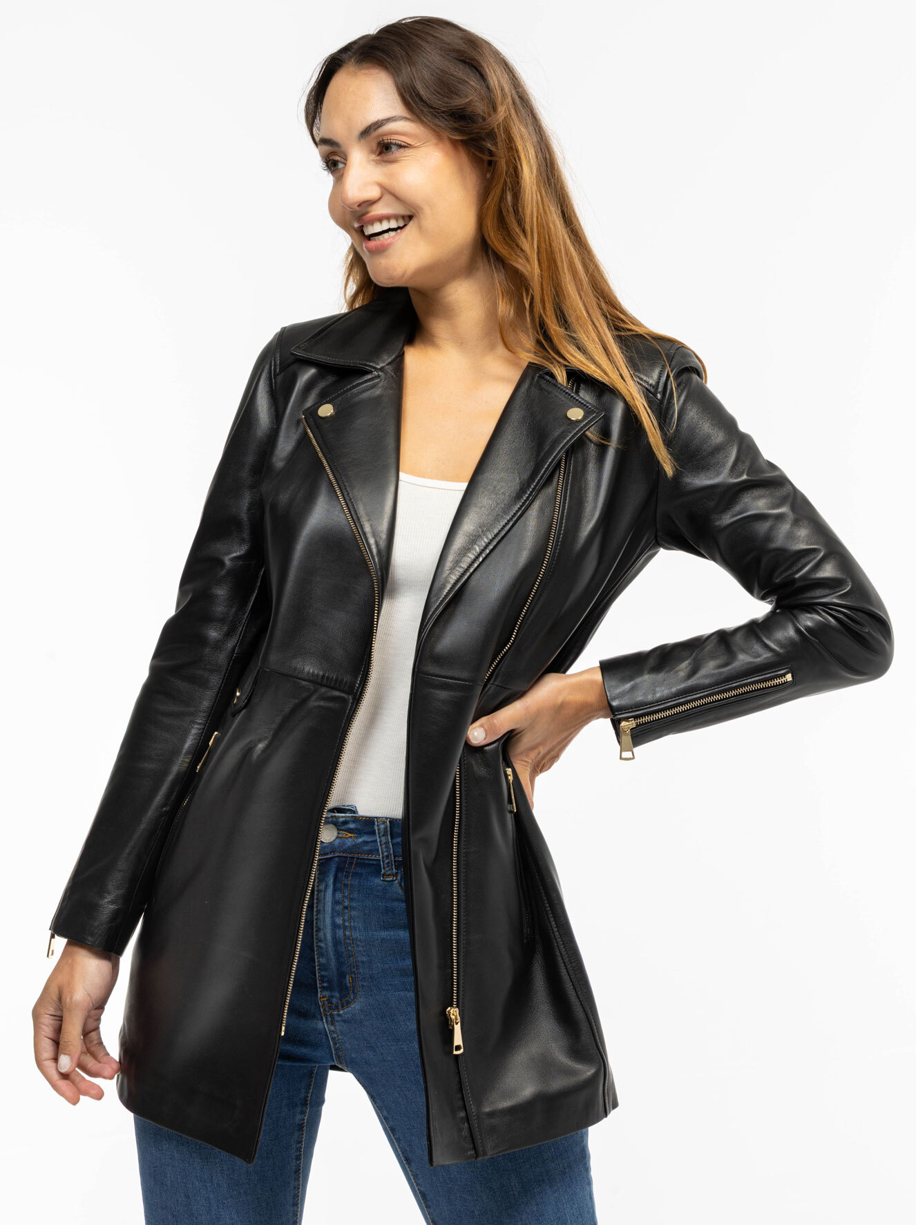 Vêtement en cuir Les bonnes affaires Femme noir