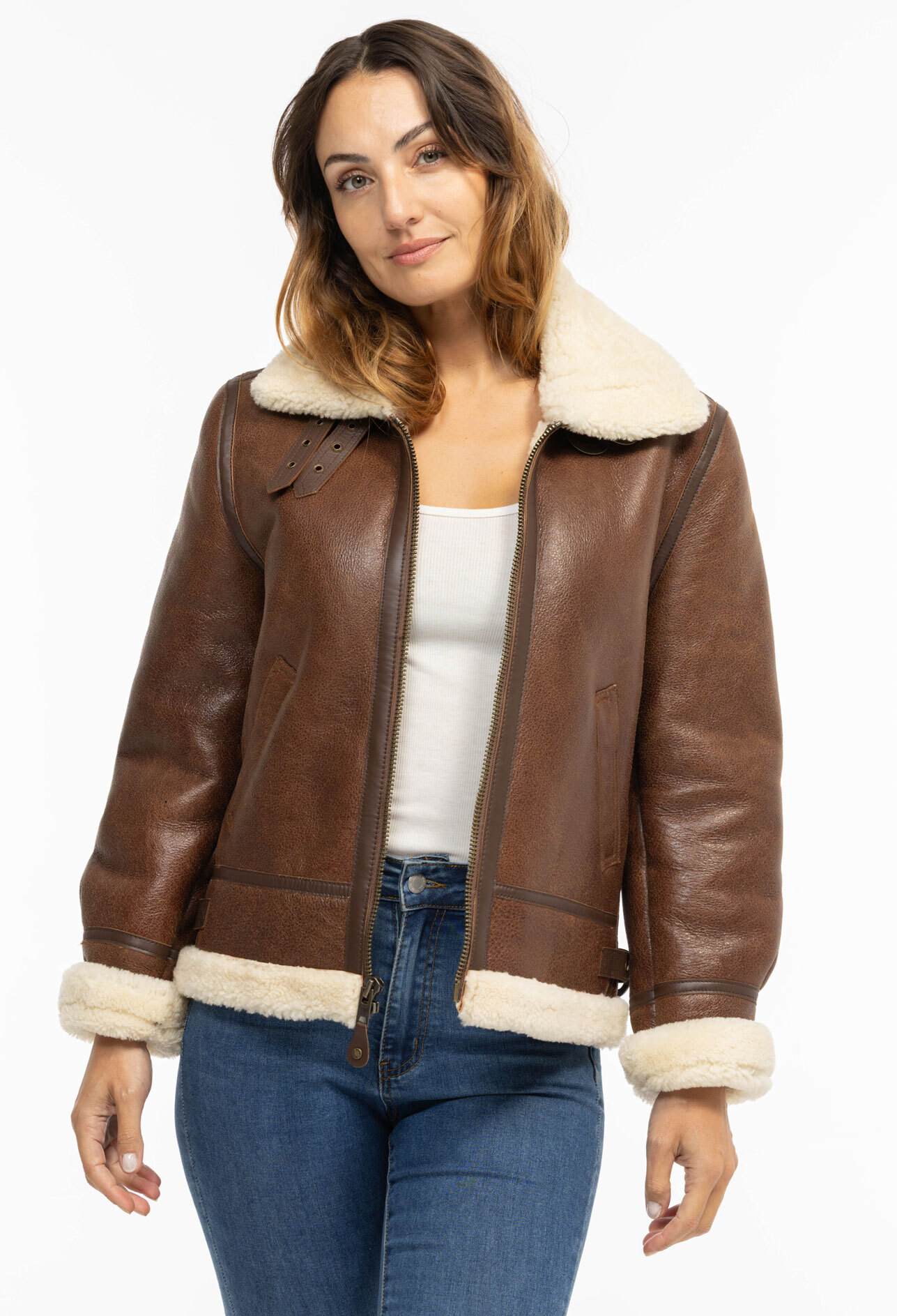 Vêtement en cuir Blousons cuir marron