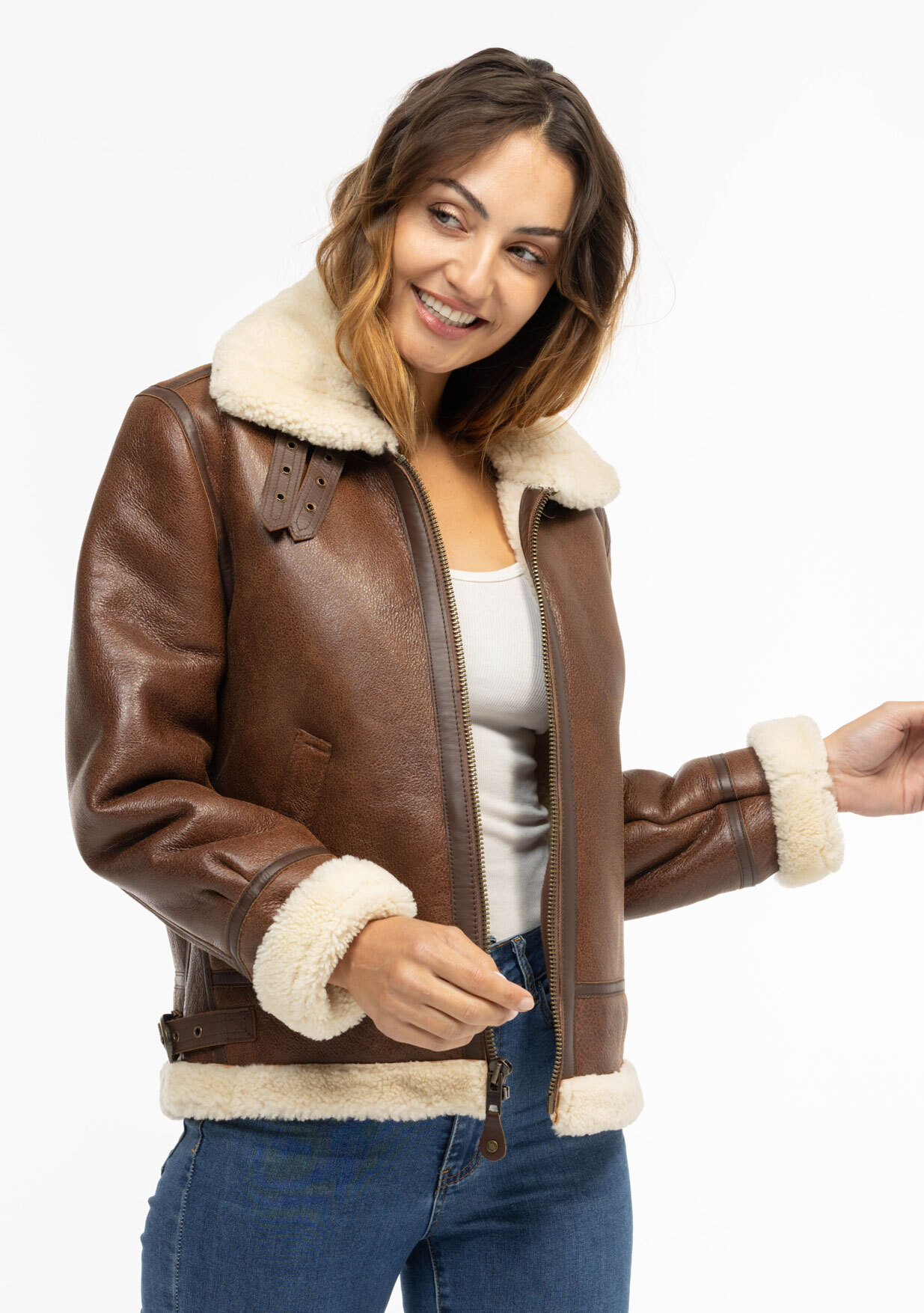 Vêtement en cuir Blousons cuir marron