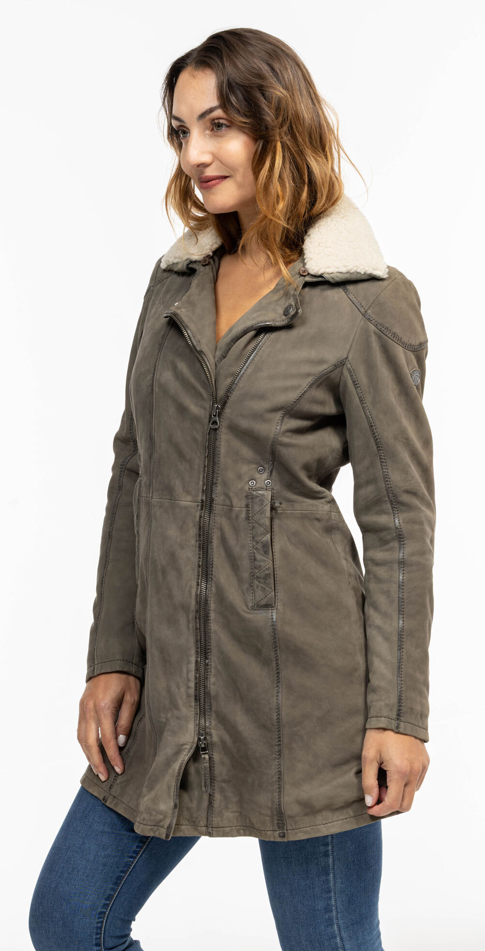 Vêtement en cuir Les bonnes affaires Femme vert