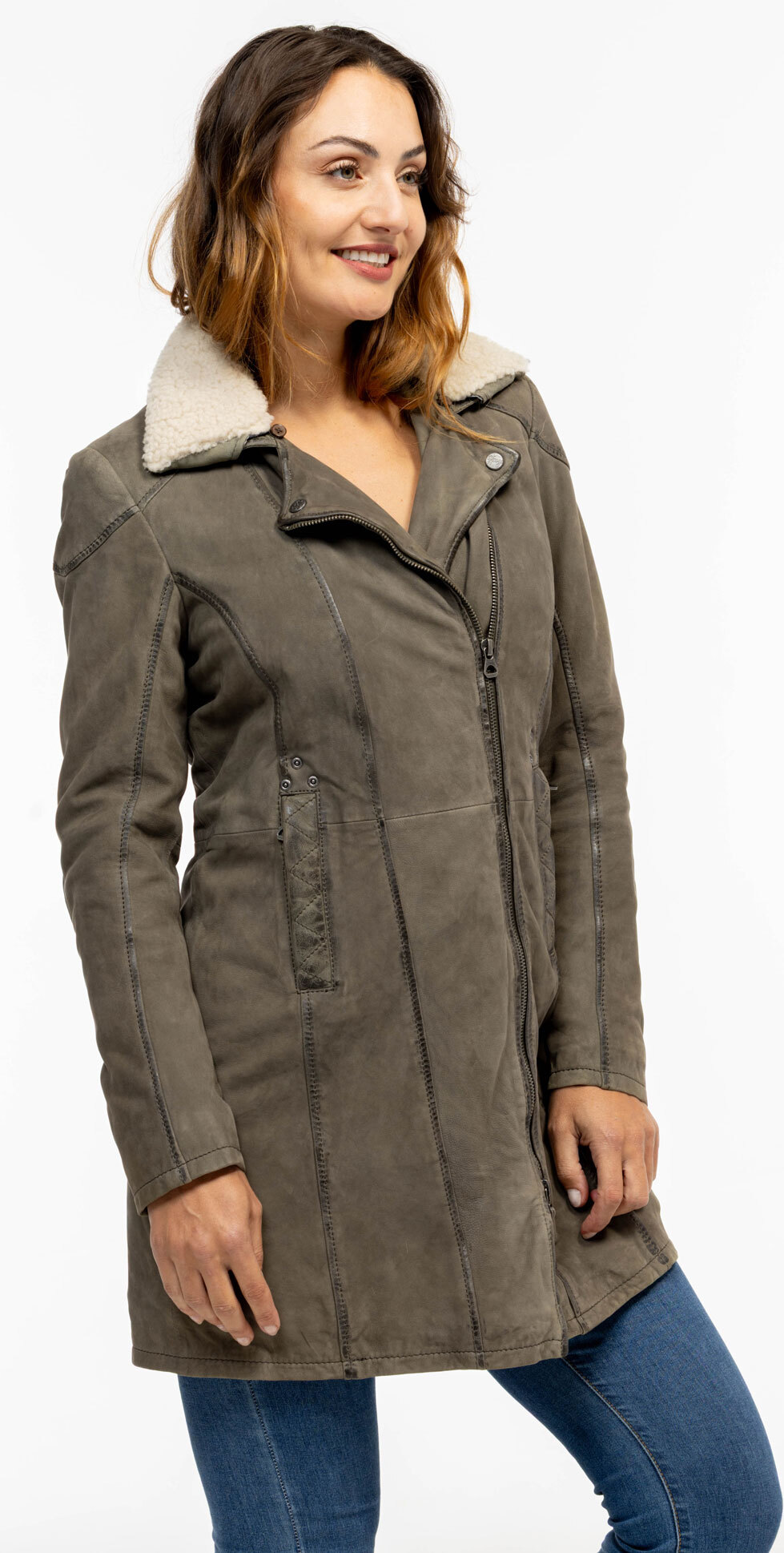 Vêtement en cuir Les bonnes affaires Femme vert