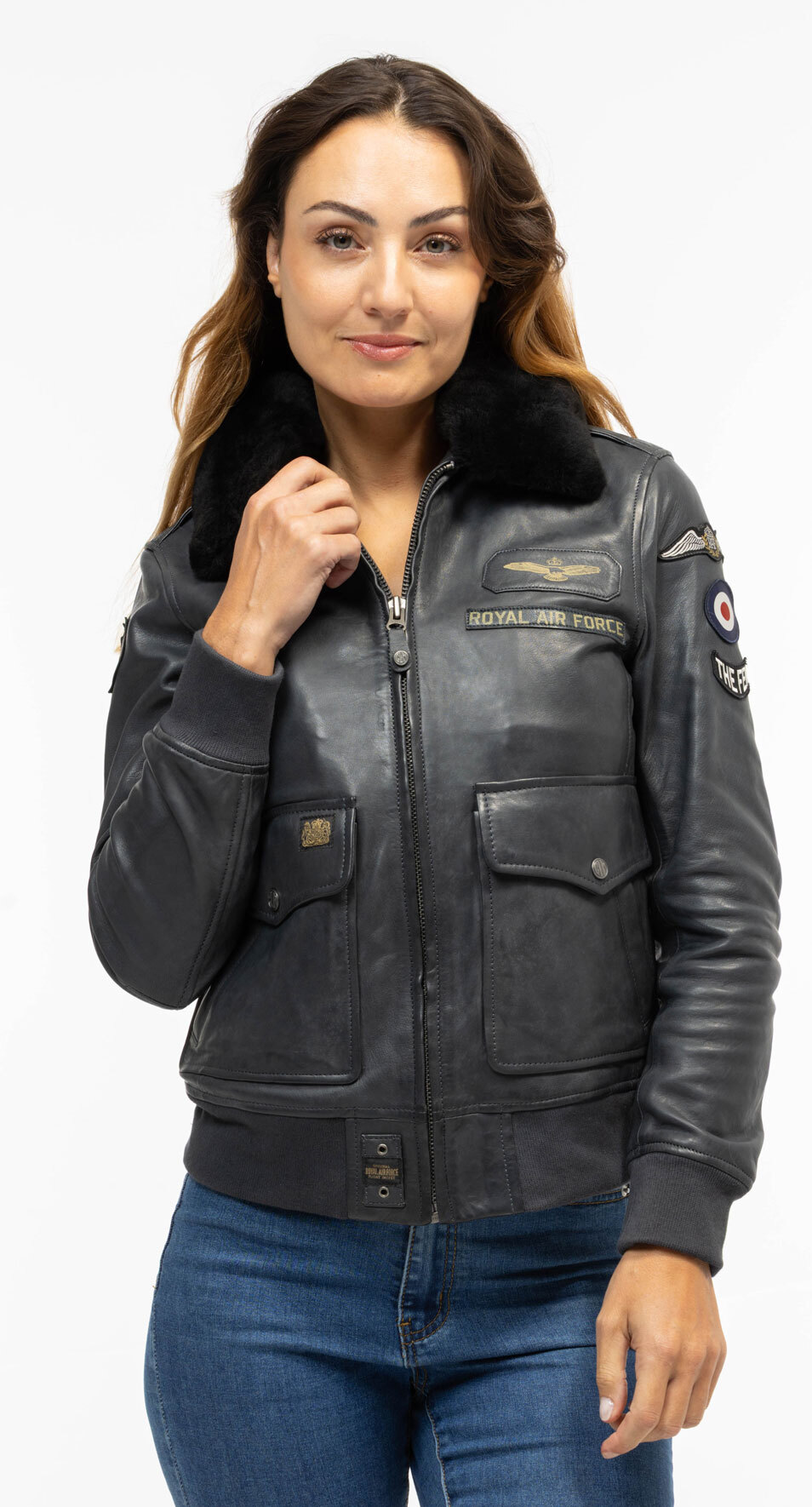 Vêtement en cuir Blousons cuir bleu