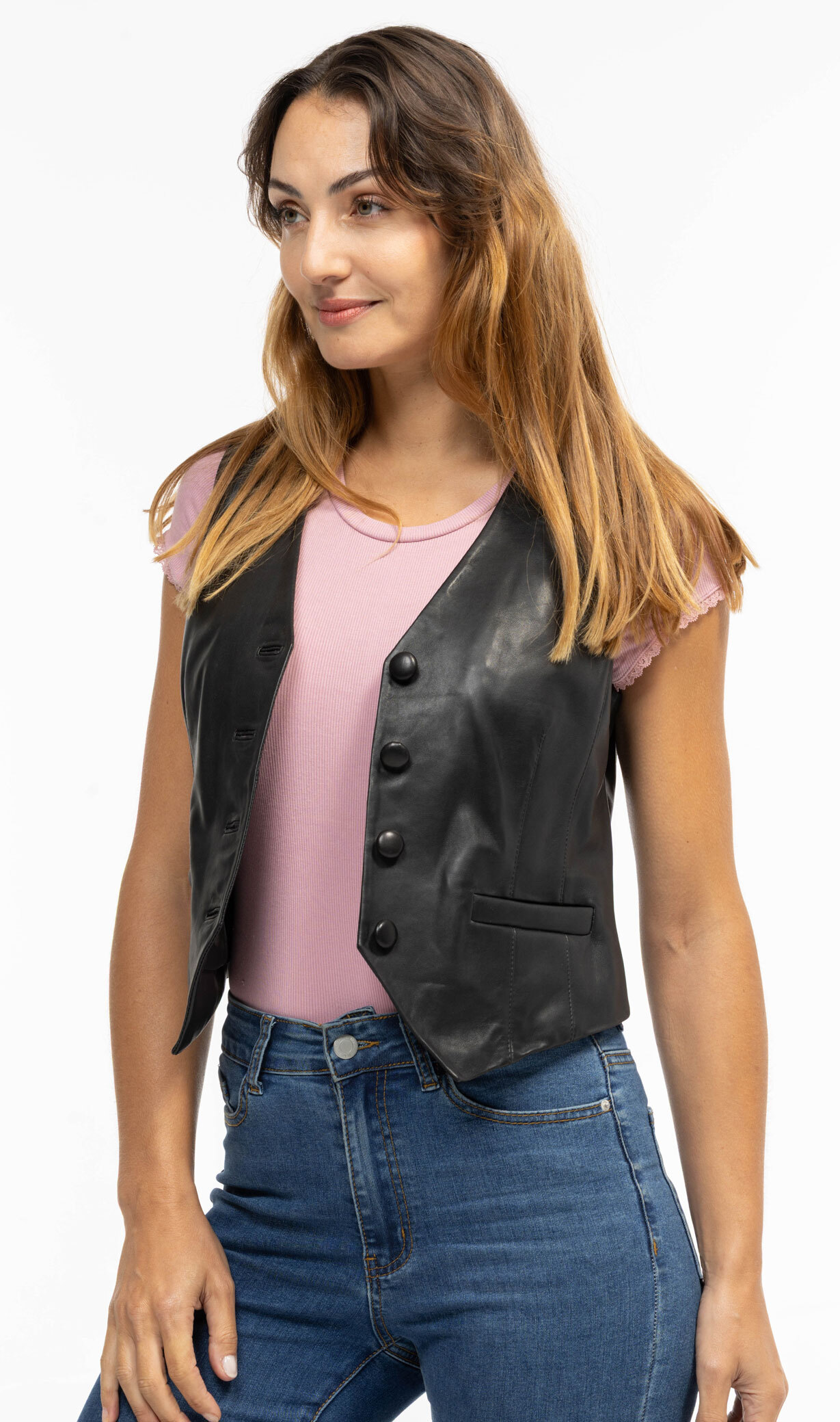 Vêtement en cuir Gilets cuir & fourrure  noir