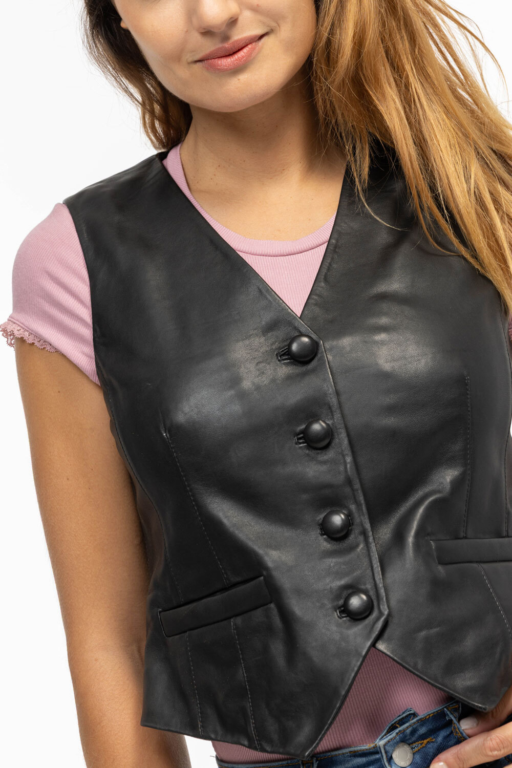 Vêtement en cuir Gilets cuir & fourrure  noir