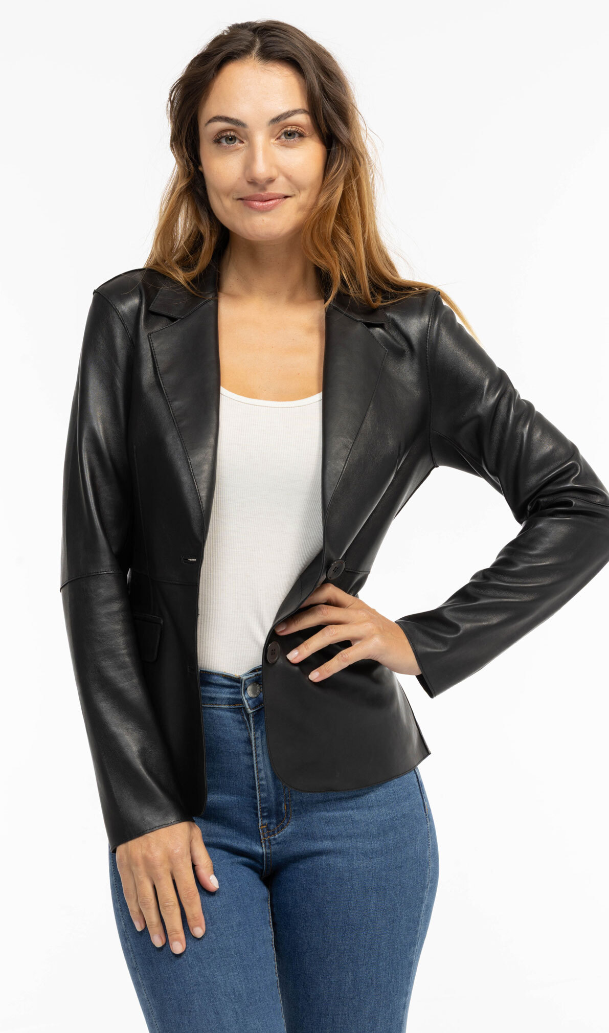 Vêtement en cuir Vestes cuir noir