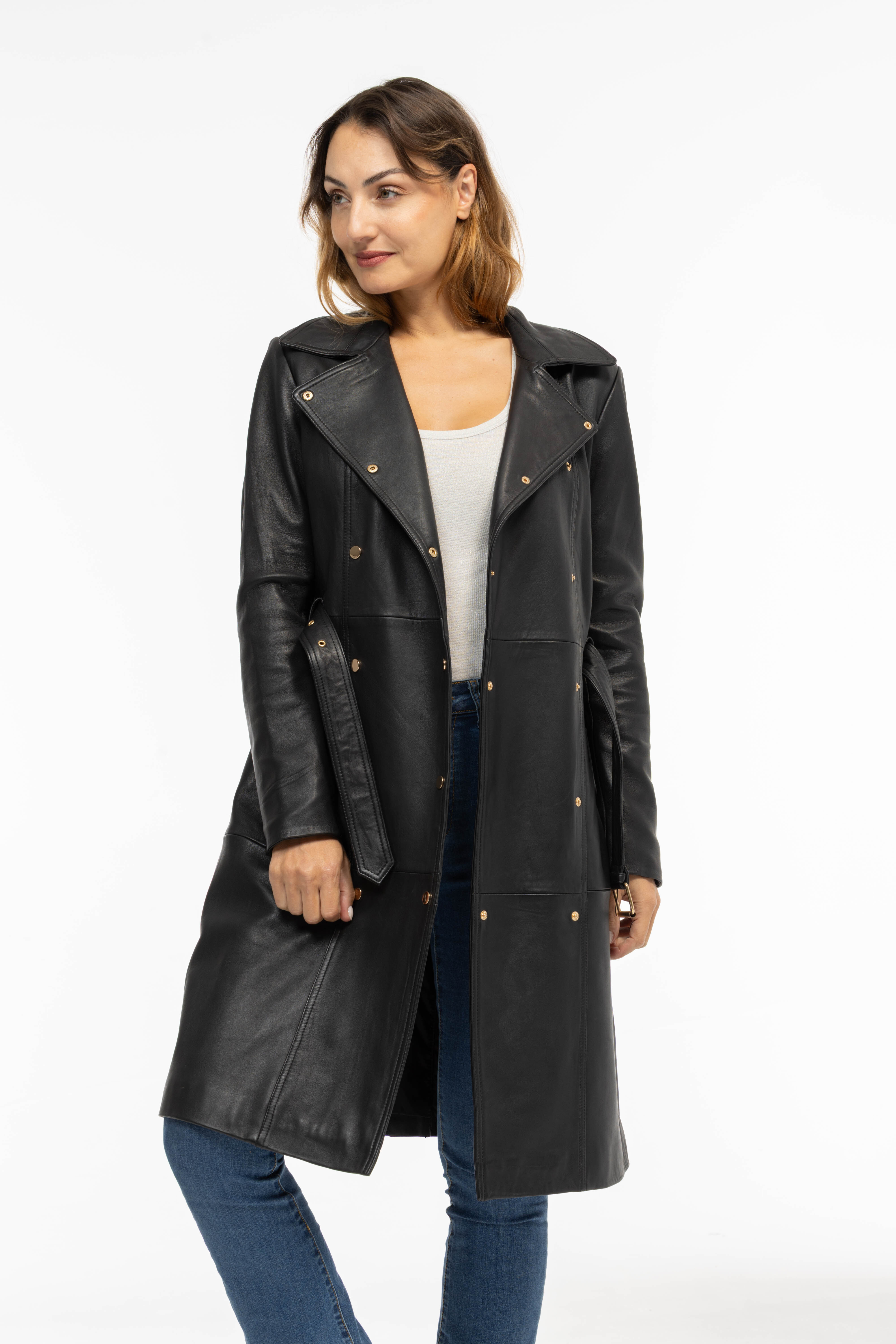 Vêtement en cuir Manteaux cuir noir