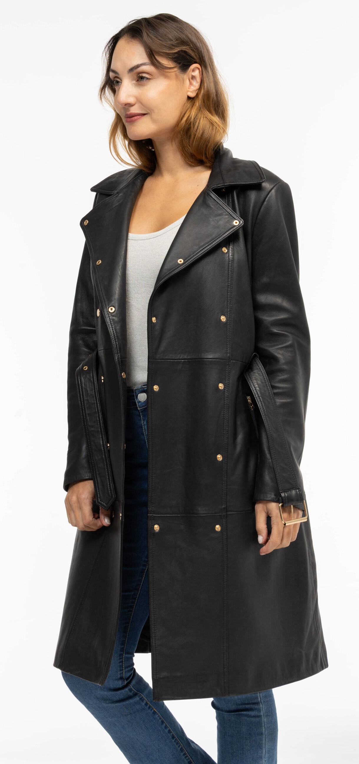 Vêtement en cuir Manteaux cuir noir