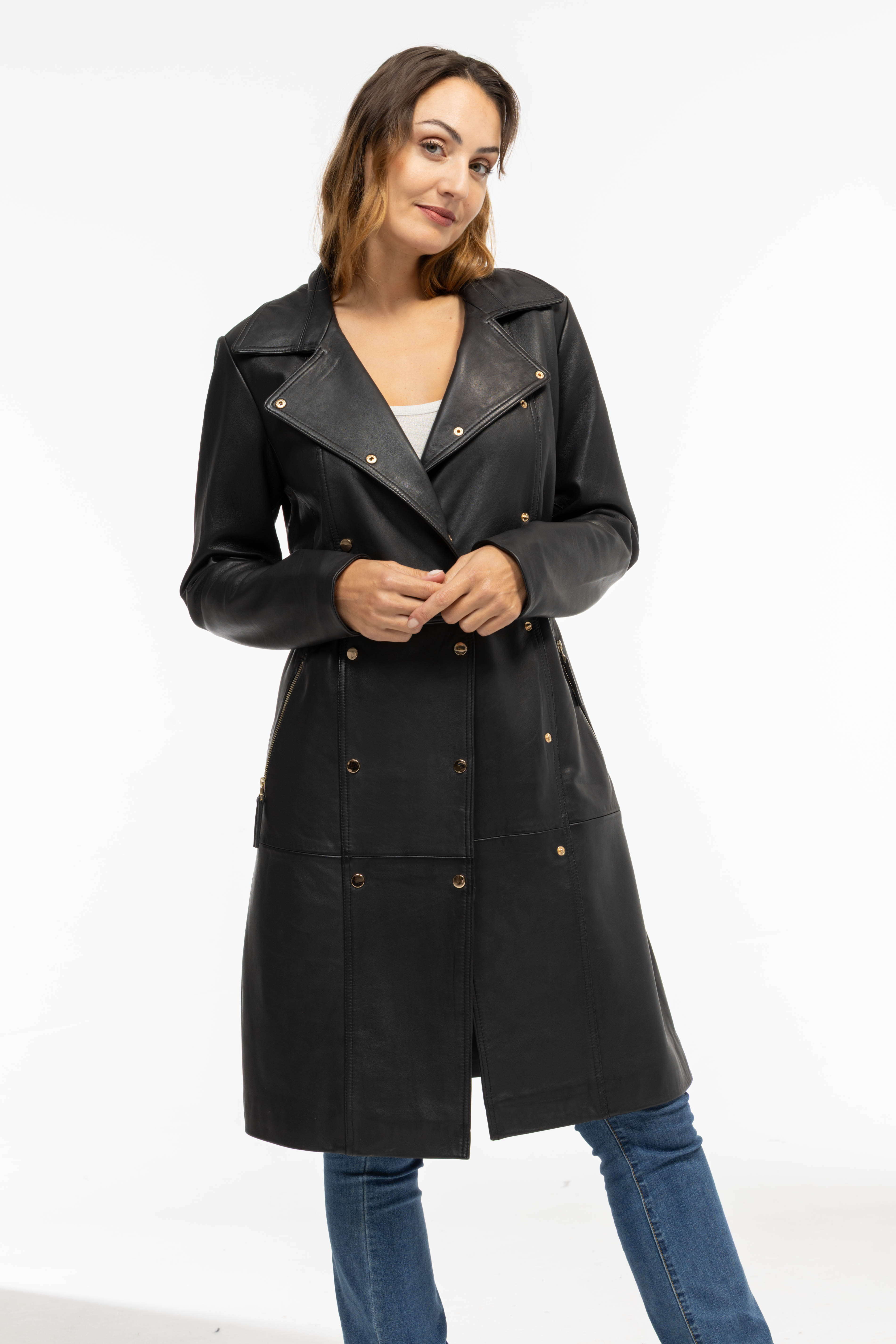 Vêtement en cuir Manteaux cuir noir