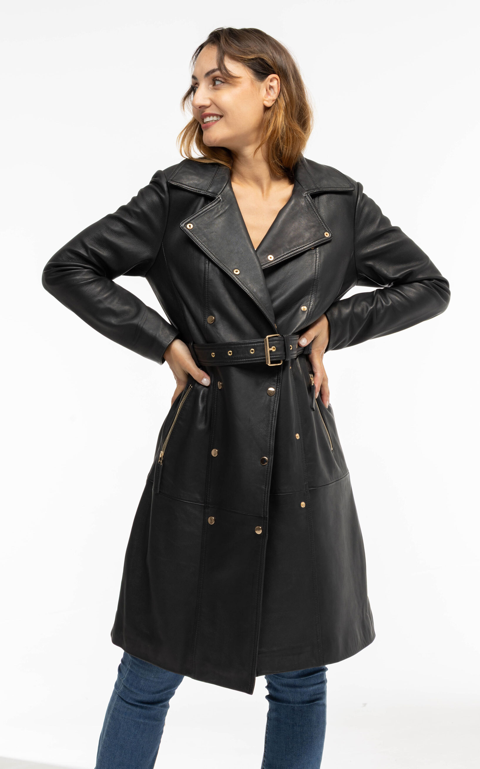 Vêtement en cuir Manteaux cuir noir