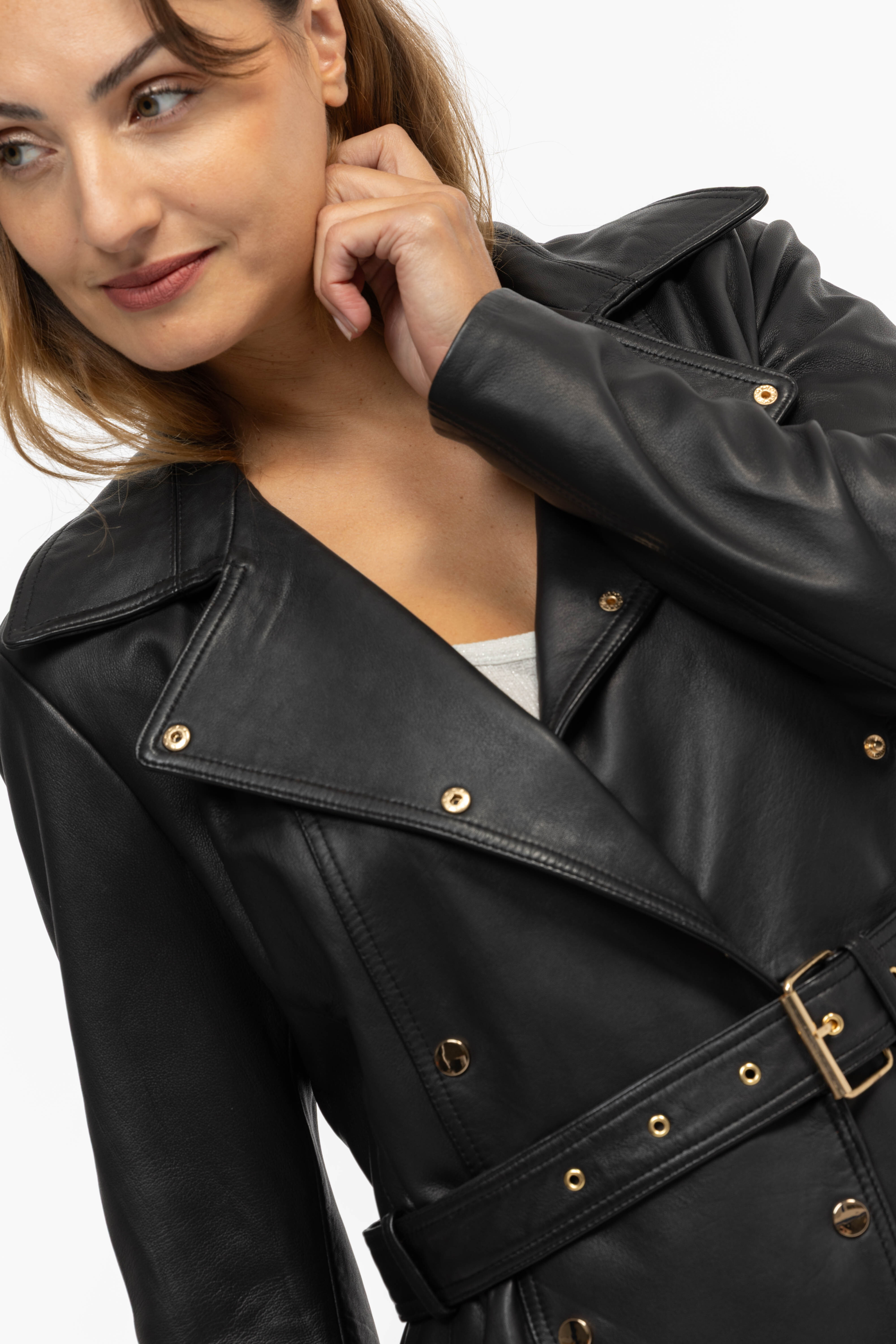 Vêtement en cuir Manteaux cuir noir