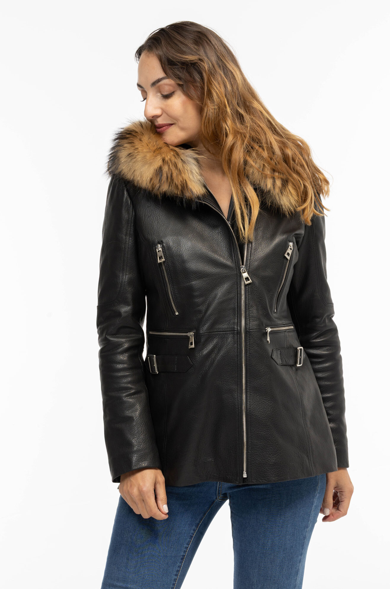 Vêtement en cuir Manteaux cuir noir