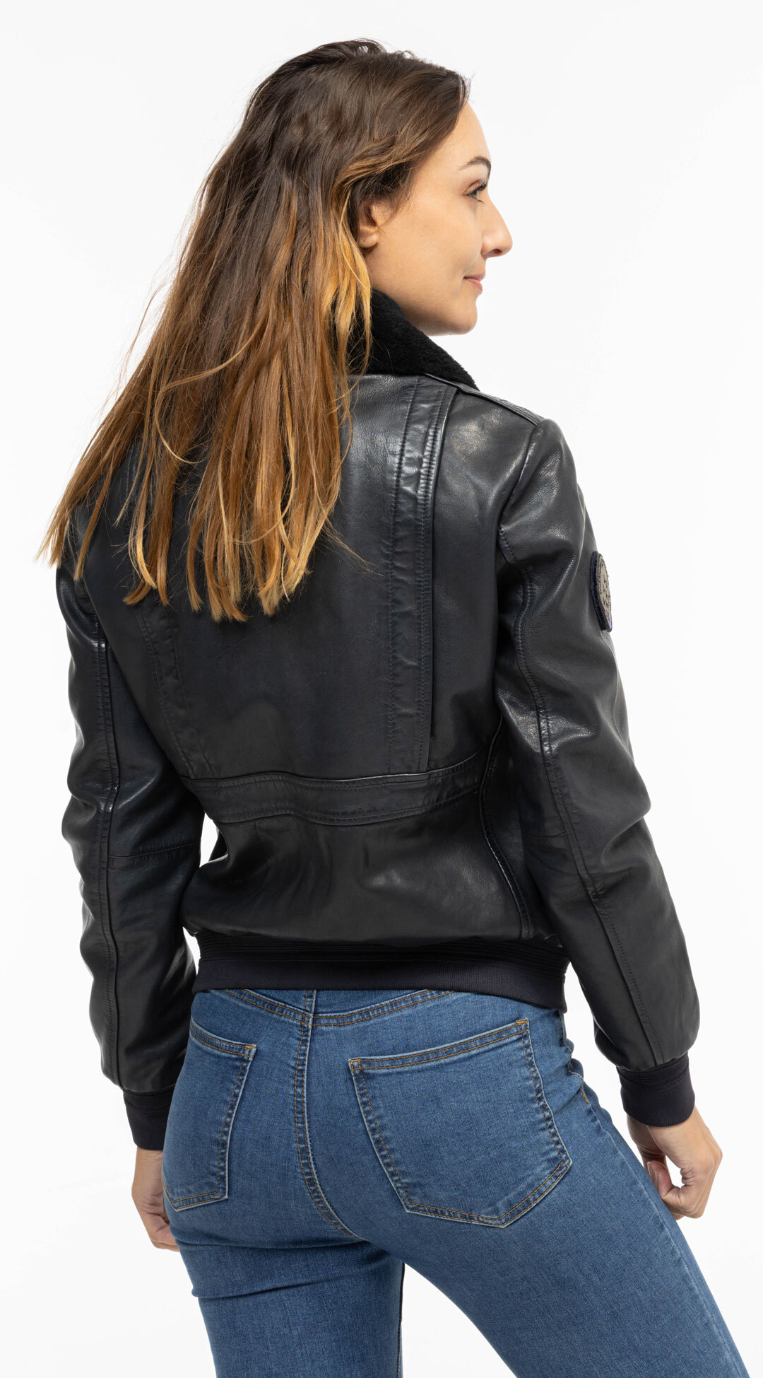 Vêtement en cuir Blousons cuir bleu