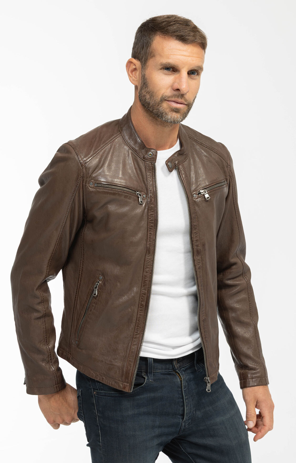 Vêtement en cuir Blousons cuir marron