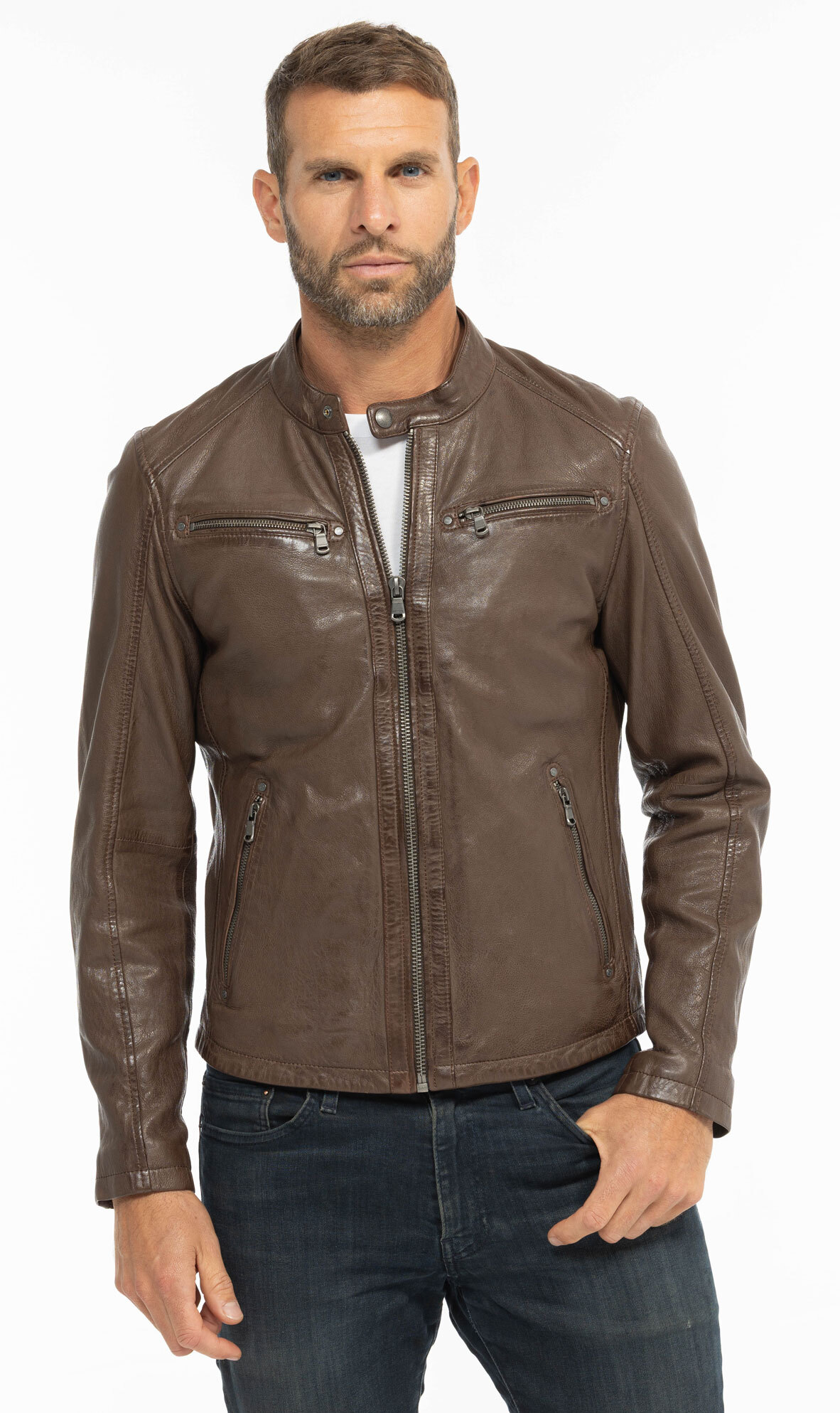 Vêtement en cuir Blousons cuir marron