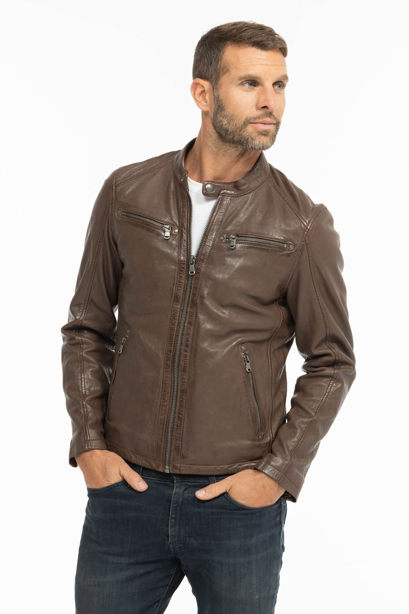 Vêtement en cuir Blousons cuir marron