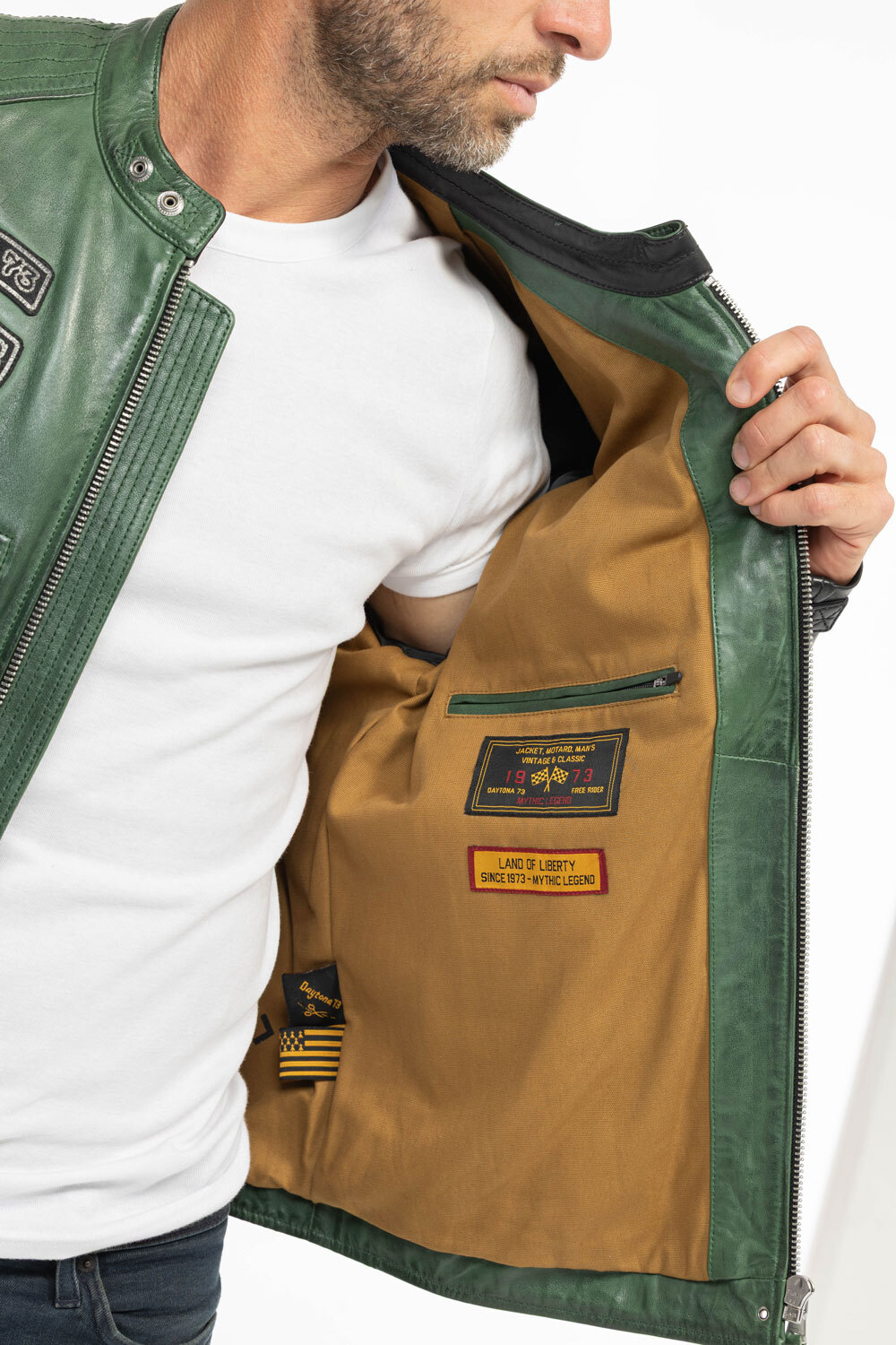 Vêtement en cuir Blousons cuir noir, vert