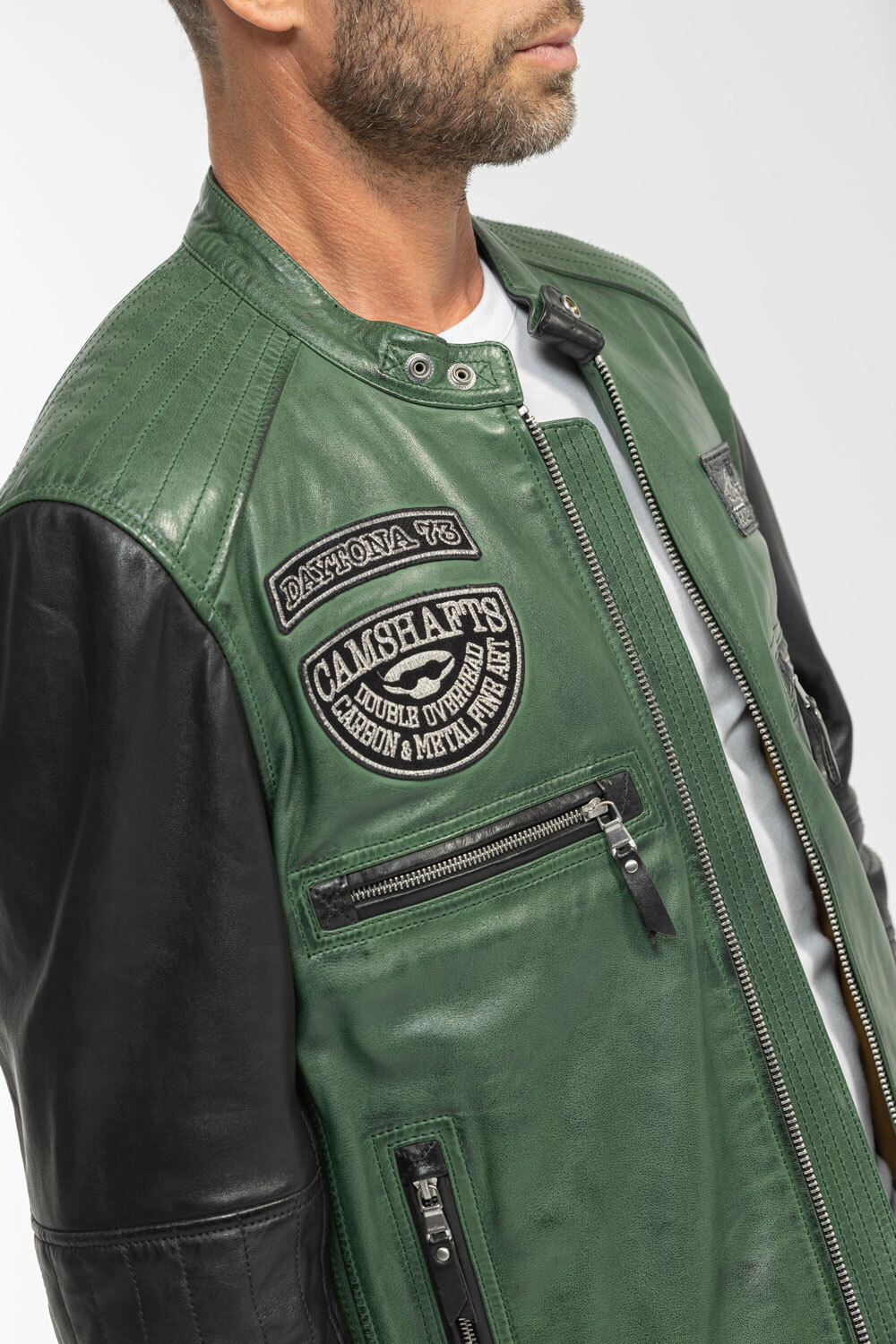 Vêtement en cuir Blousons cuir noir, vert