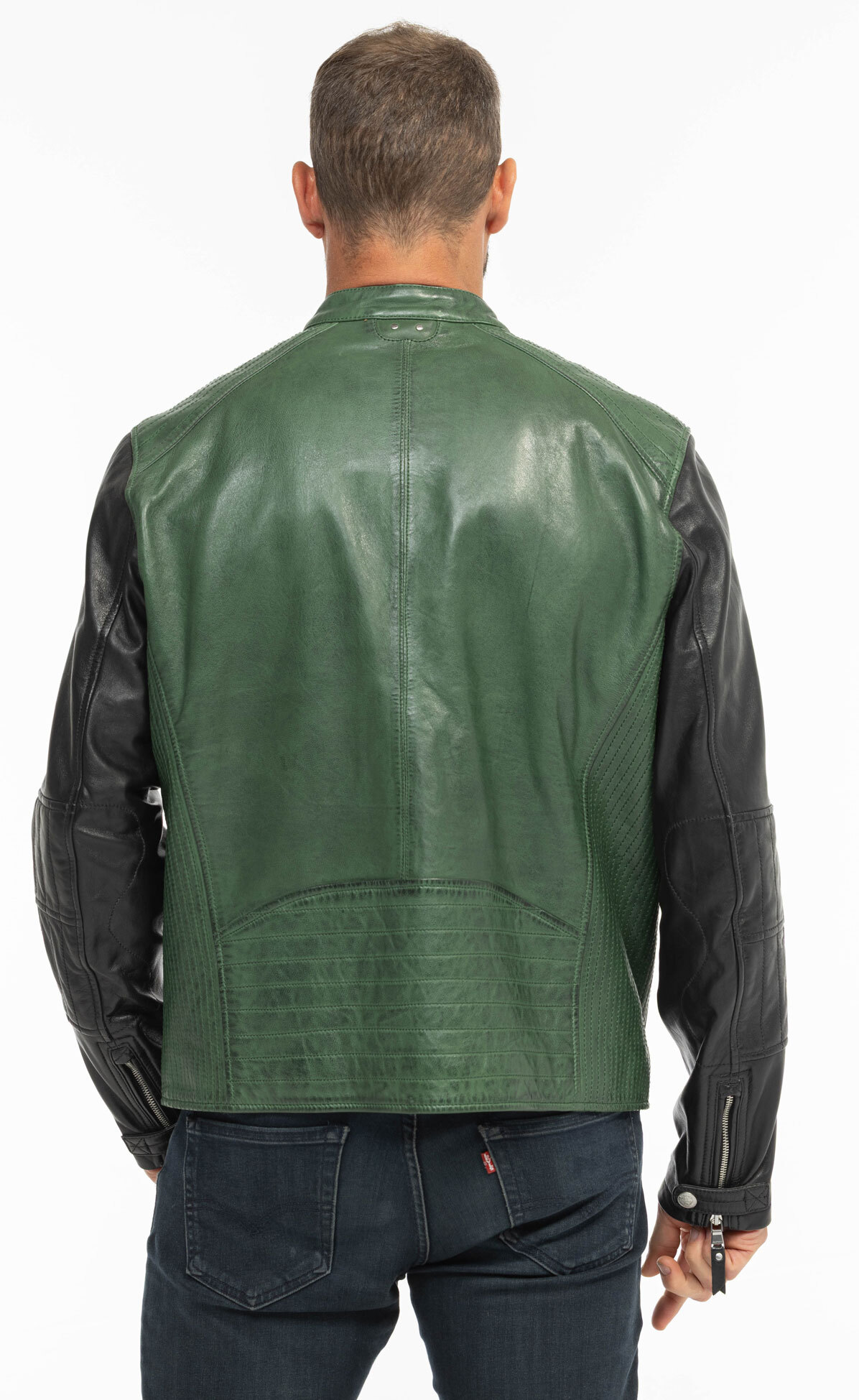 Vêtement en cuir Blousons cuir noir, vert