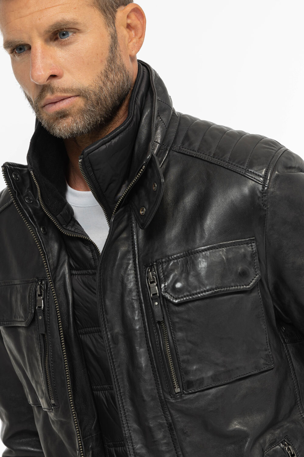 Vêtement en cuir Vestes & Trois Quart cuir noir