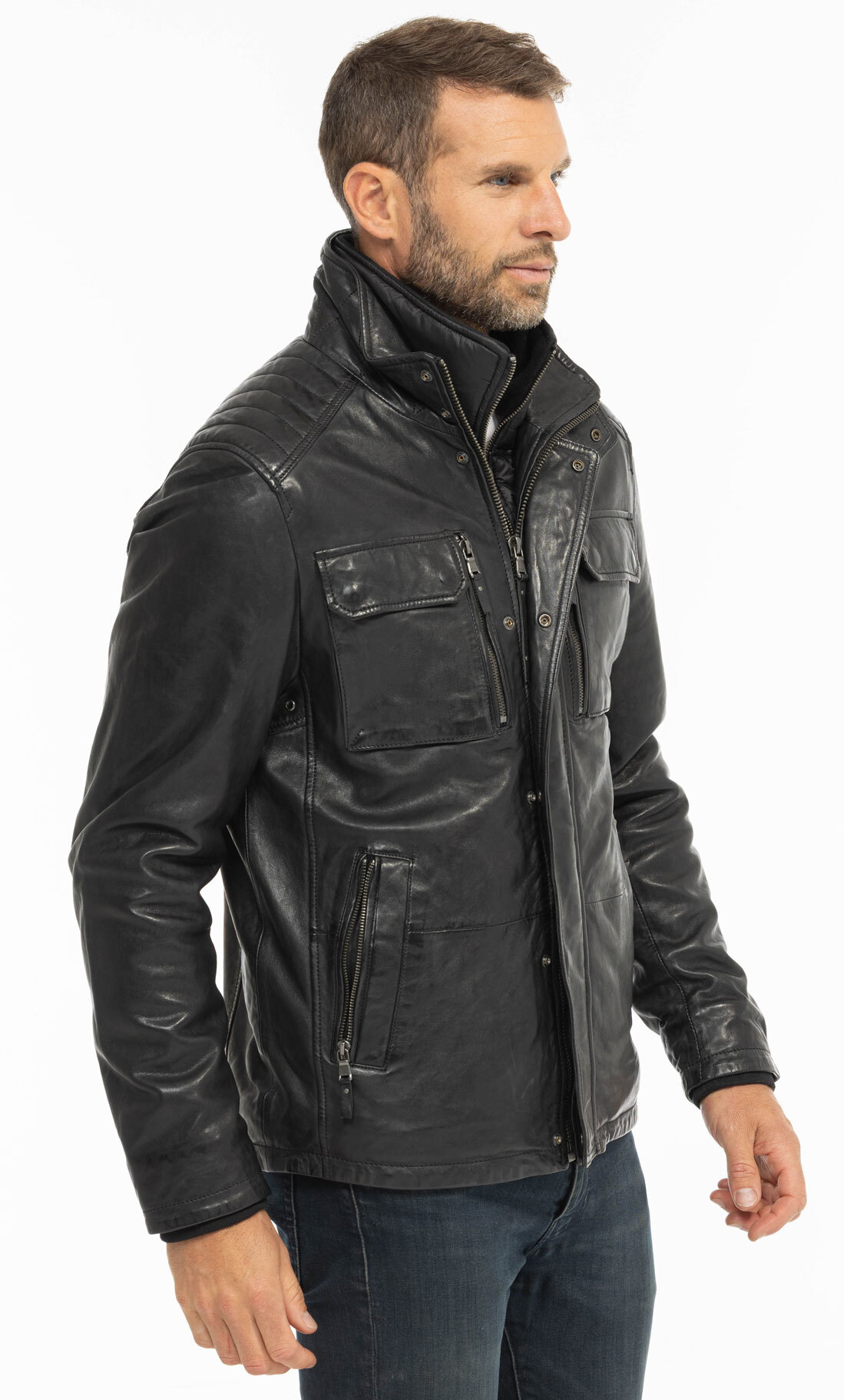 Vêtement en cuir Vestes & Trois Quart cuir noir