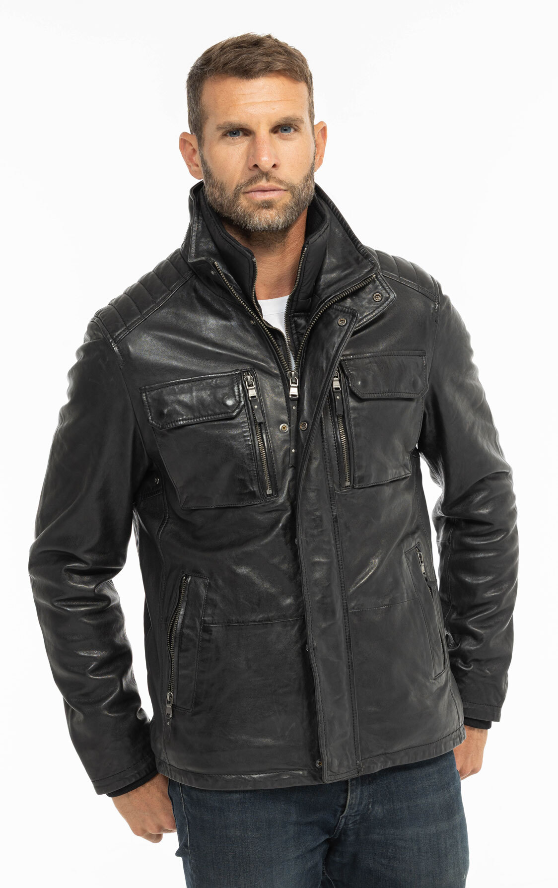 Vêtement en cuir Vestes & Trois Quart cuir noir