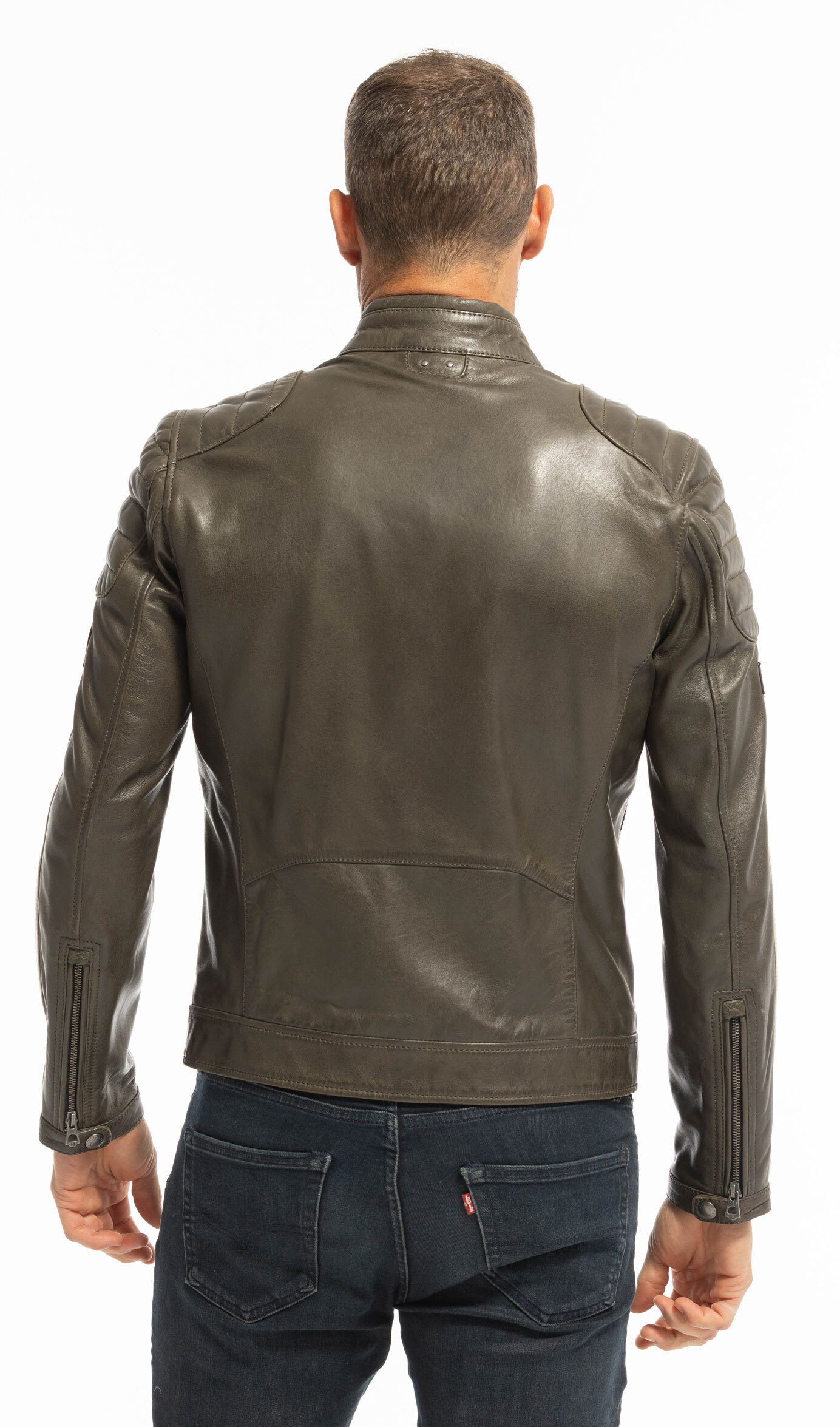 Vêtement en cuir Blousons cuir kaki