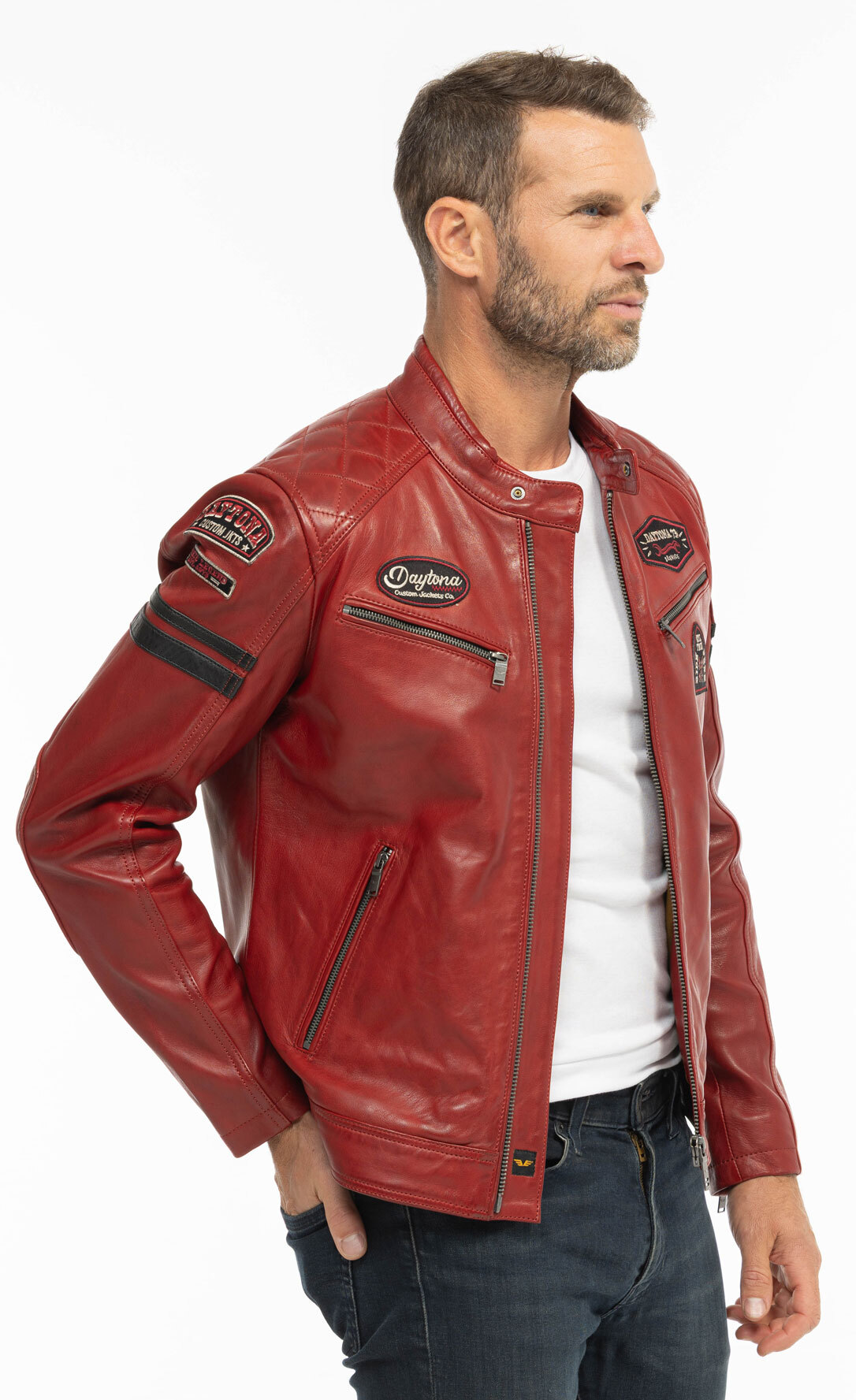 Vêtement en cuir Blousons cuir rouge