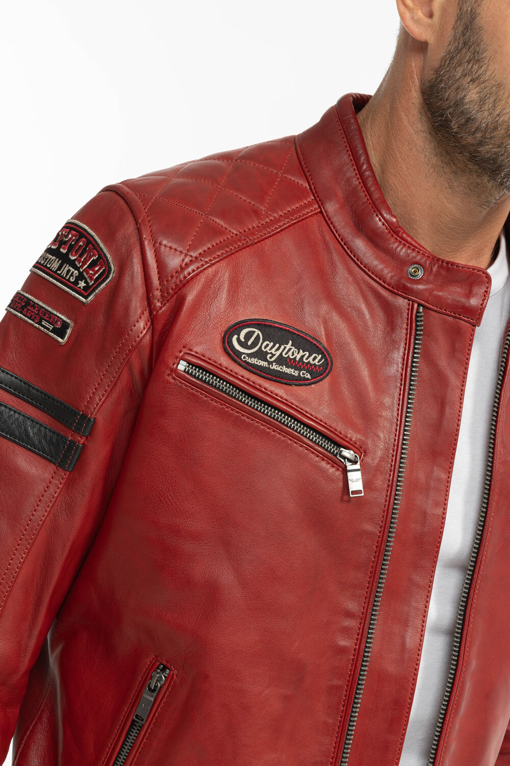 Vêtement en cuir Blousons cuir rouge