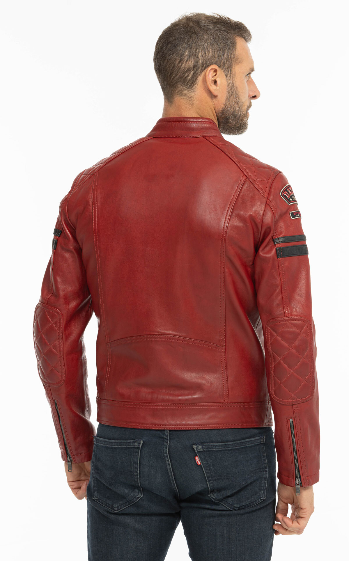 Vêtement en cuir Blousons cuir rouge