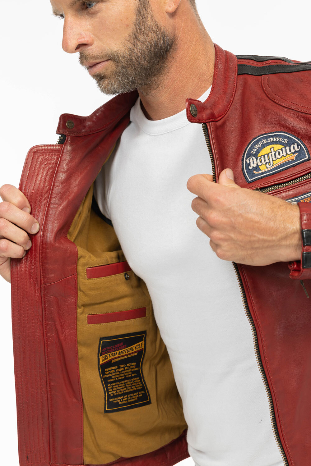 Vêtement en cuir Blousons cuir rouge