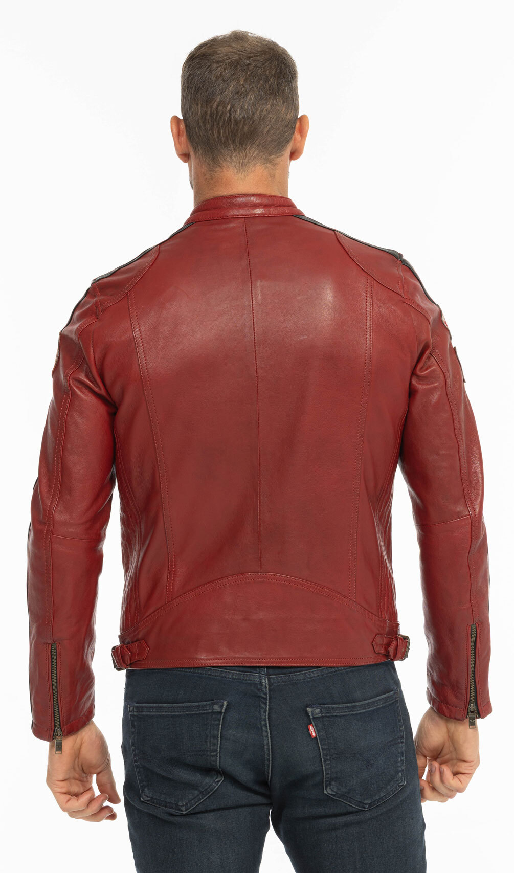 Vêtement en cuir Blousons cuir rouge