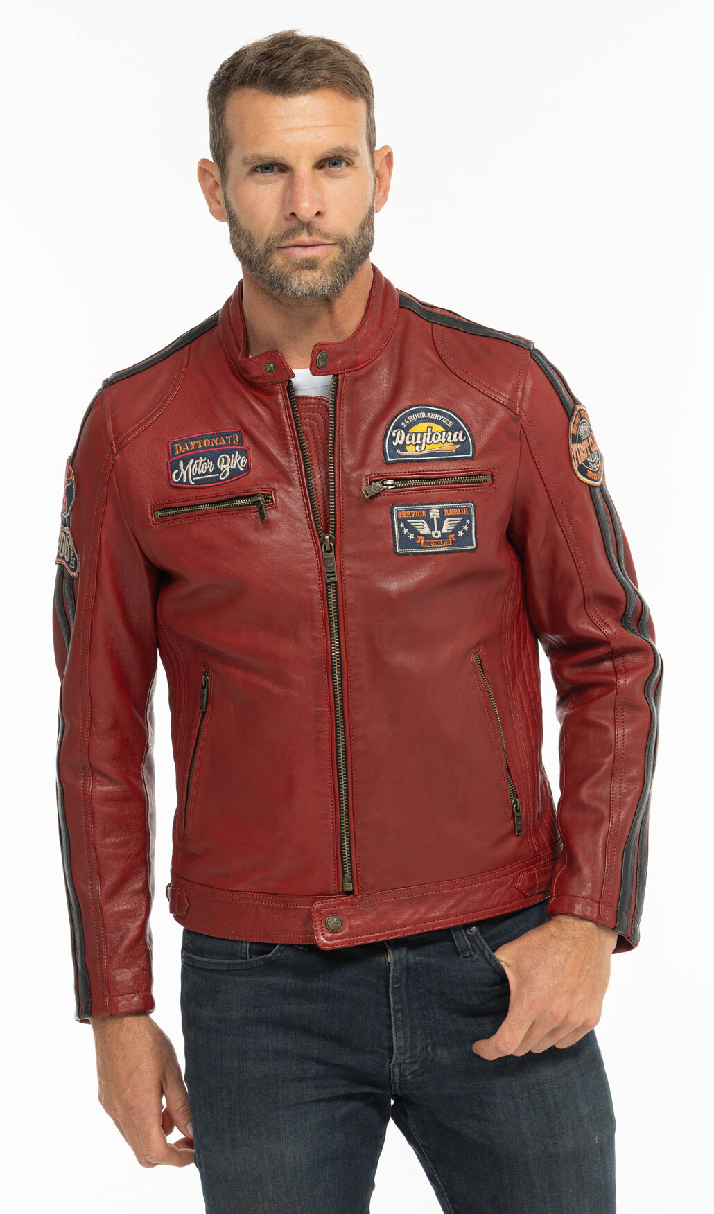 Vêtement en cuir Blousons cuir rouge