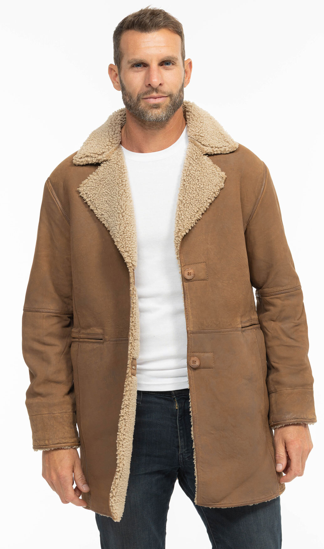 Vêtement en cuir Les bonnes affaires Homme camel