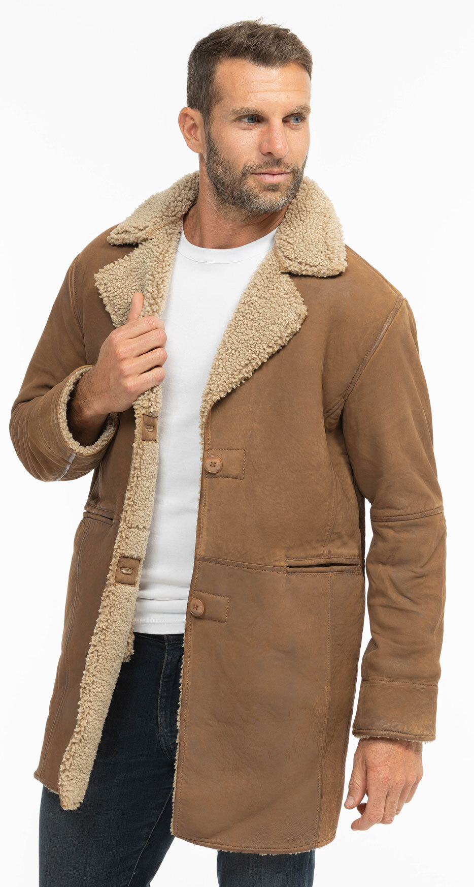 Vêtement en cuir Les bonnes affaires Homme camel