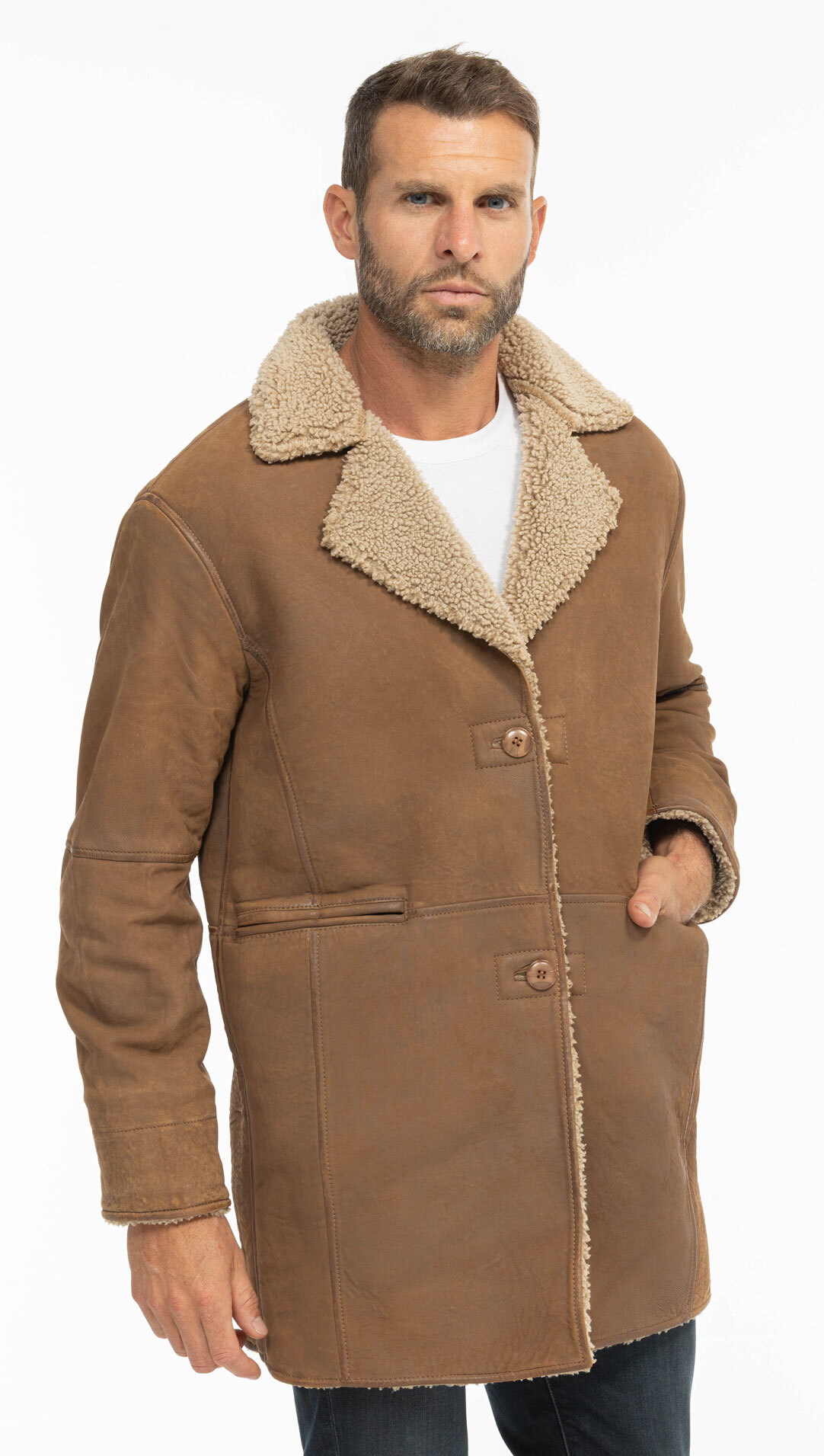 Vêtement en cuir Les bonnes affaires Homme camel